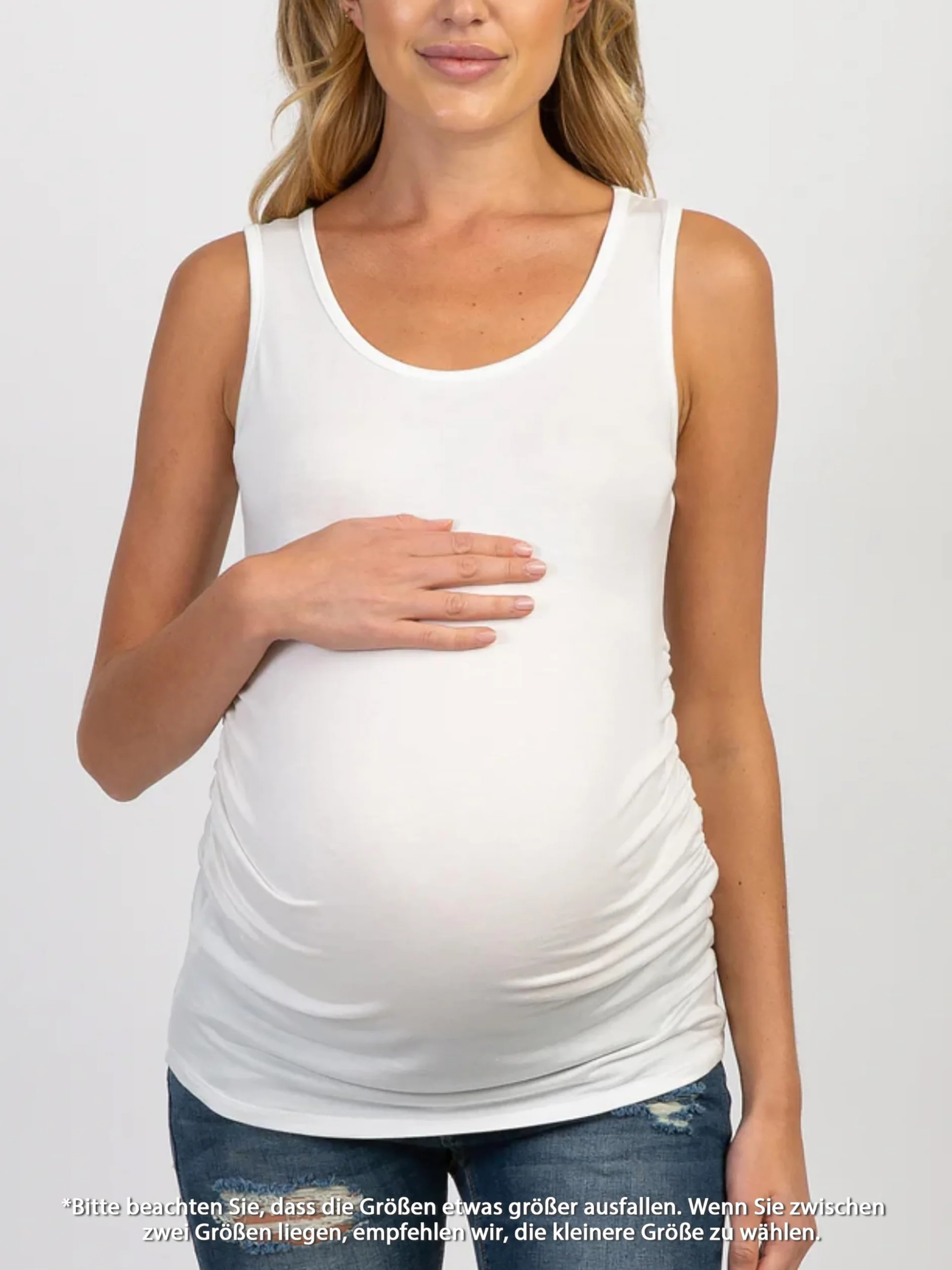 T-shirt de maternité froncé à manches 3/4 pour femme