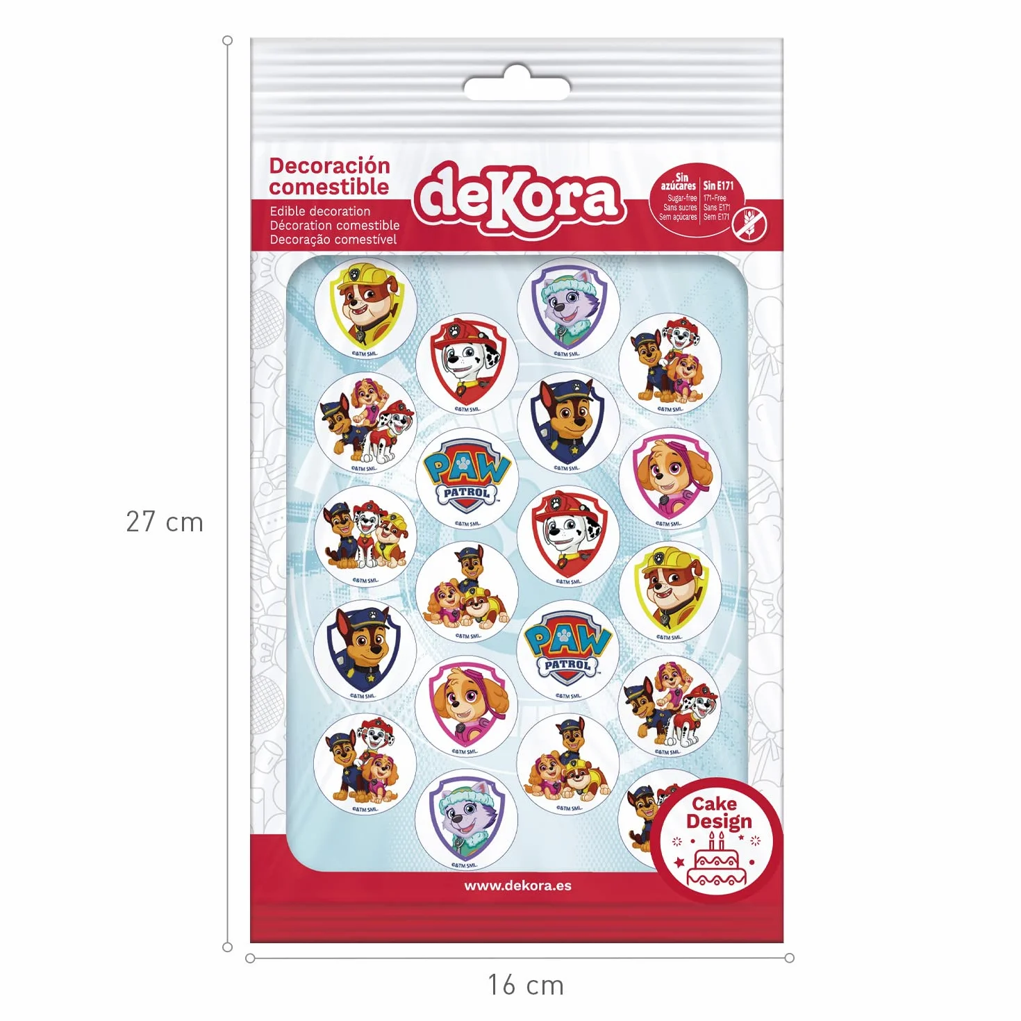 Dekora - Décoration Coméstible en Forme de Mini Disque pour Gâteaux d'Anniversaire pour Enfants de Pat Patrouille - 3,4 cm