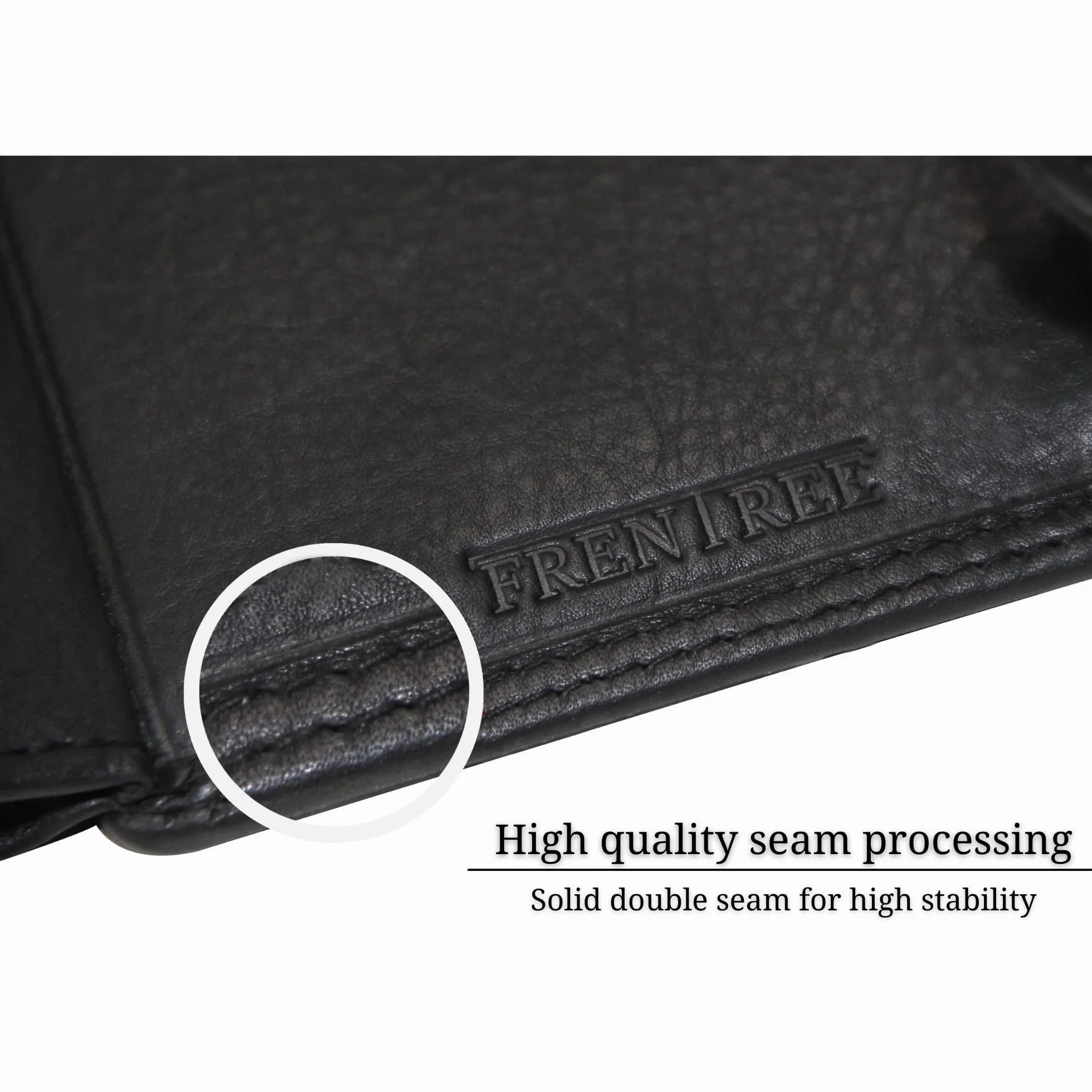 Portefeuille Homme Cuir Nappa Protection RFID 15 Emplacements Cartes Format Portrait Noir