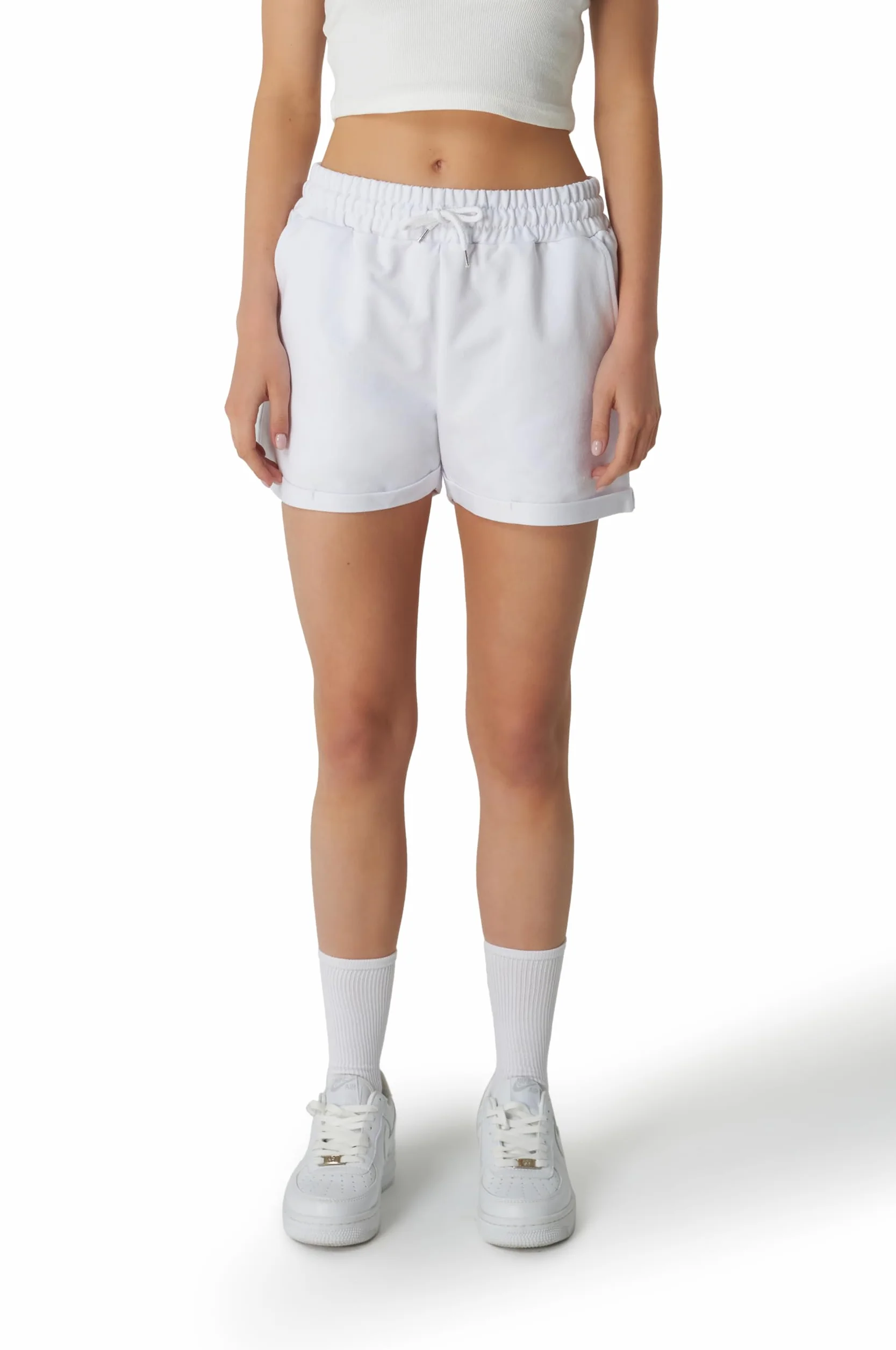 Smith & Solo Short Sport Femme en Coton, Taille Haute, avec Poches, pour Jogging Yoga Fitness