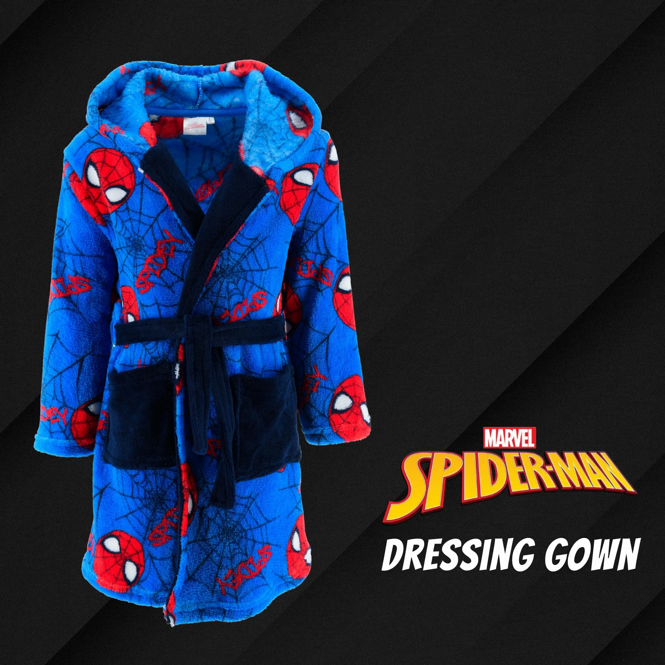 Spiderman Robe de Chambre Garçons Doux Maison Enfants Cadeau Taille 3 Ans Bleu