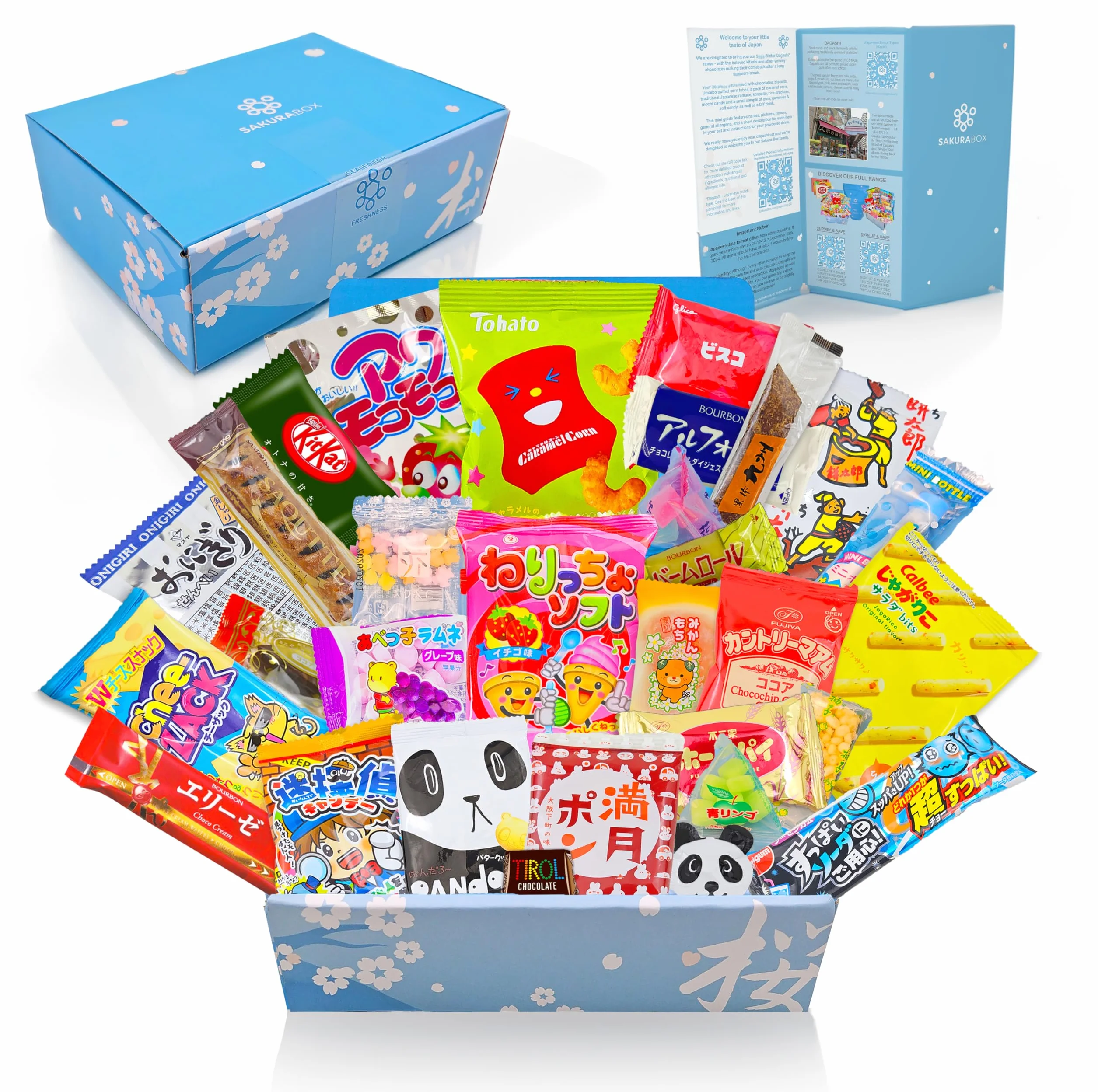 Sakura Box Collations et Bonbons Végétariens Japonais 30 Pièces Ensemble Dagashi Nourriture Compatible Halal