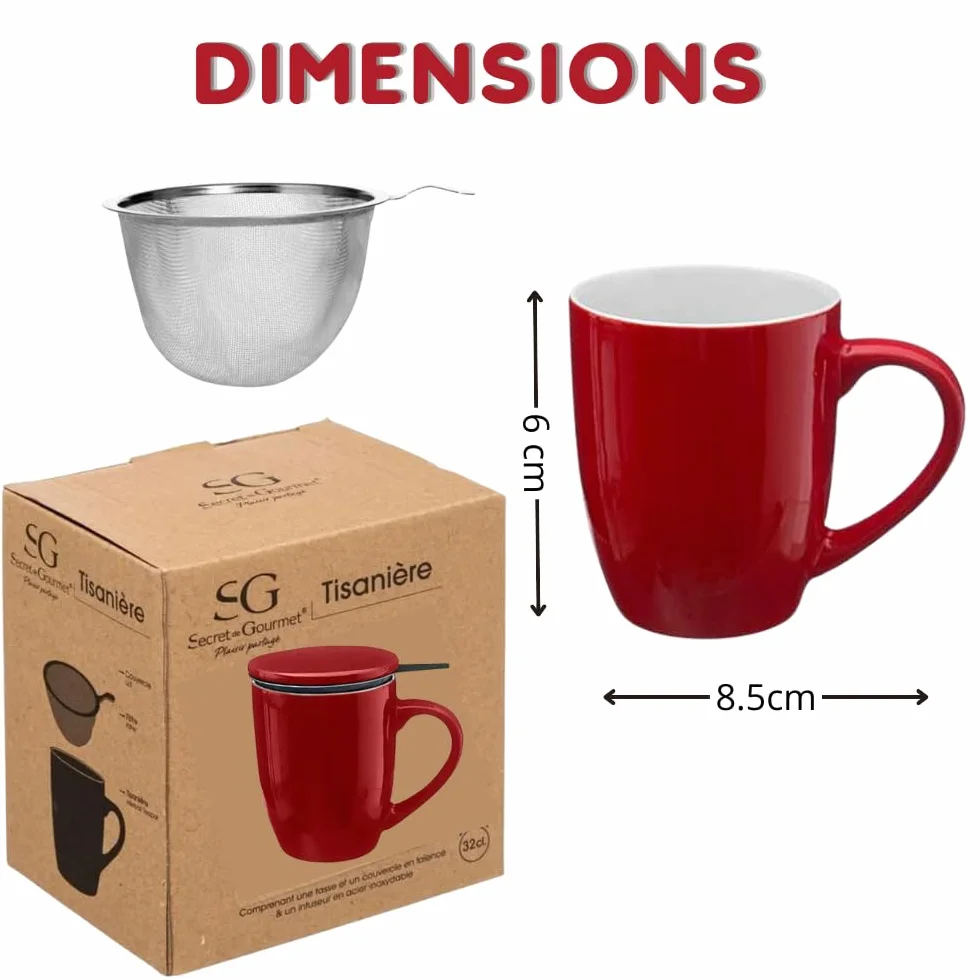 Tisanière rouge + 5x20g de Thés et Infusions de Noël assortis | Cadeau Original pour Noël COMPTOIR FRANÇAIS DU THÉ