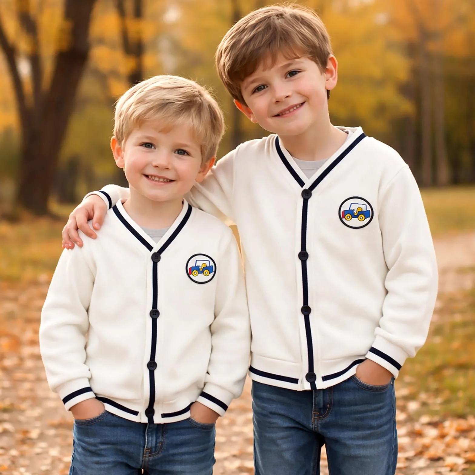 Cardigan à Manches Longues pour bébé garçon Vêtements d'extérieur à col en V Manteau d'automne et d'hiver