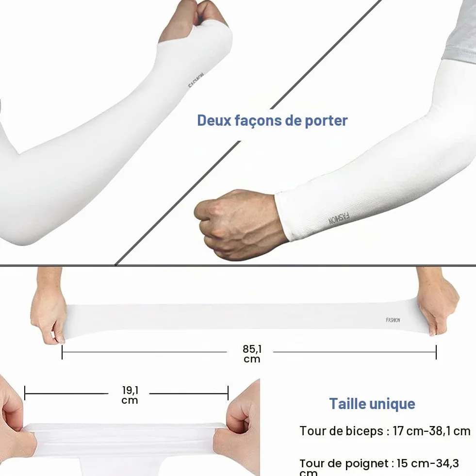 beister Anti UV Protection UPF 50+ Manche de Bras Avec Trou pour Le Pouce Refroidissement Antidérapants Manchette Gaming, Cooling Sport Compression Arm Sleeves