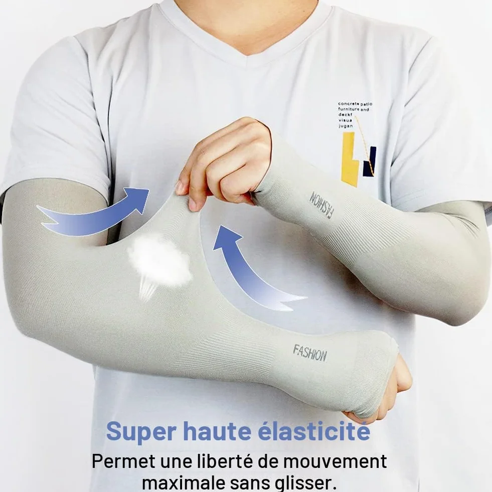 beister Anti UV Protection UPF 50+ Manche de Bras Avec Trou pour Le Pouce Refroidissement Antidérapants Manchette Gaming, Cooling Sport Compression Arm Sleeves
