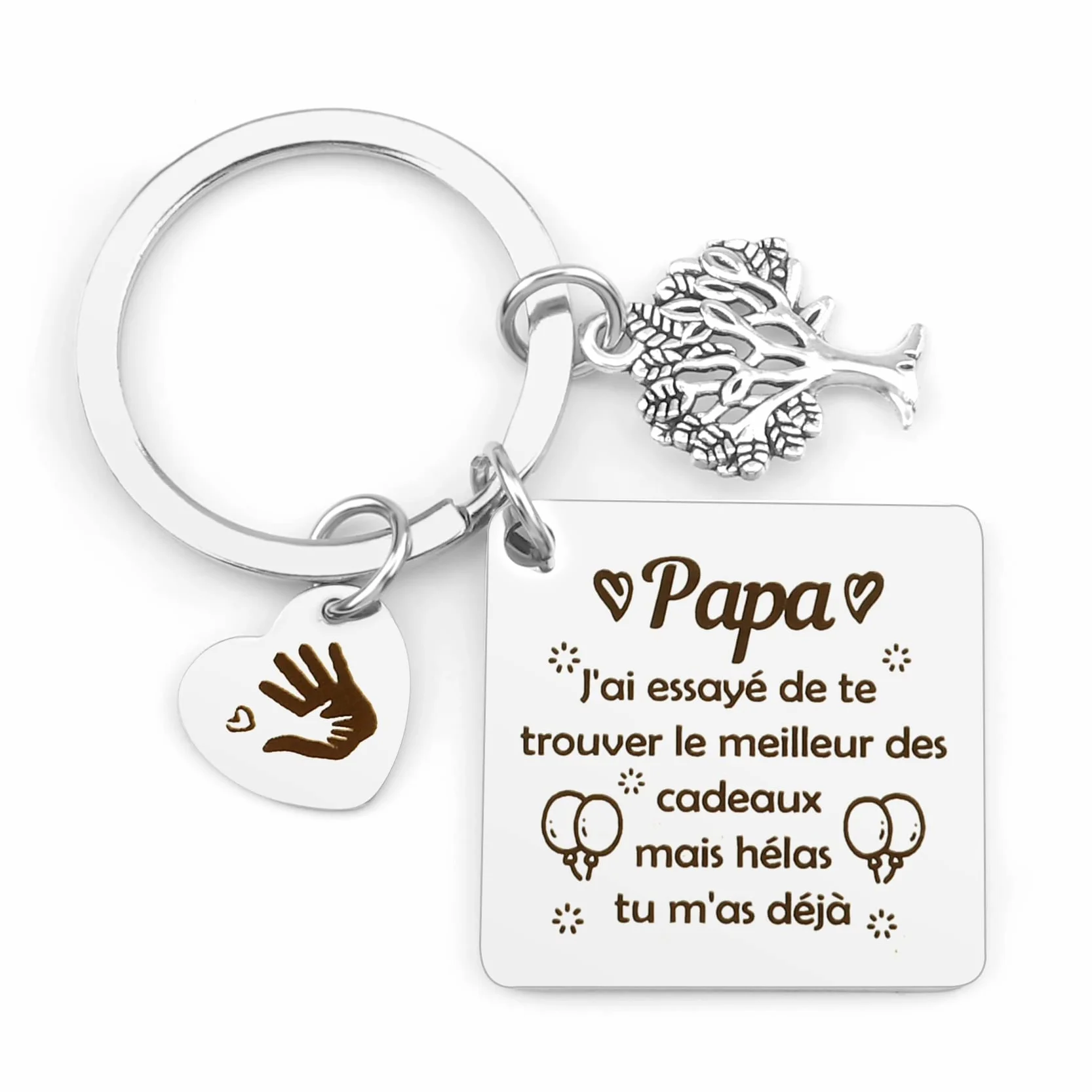 Porte Clé Papa Personnalisé Cadeau Fête des Pères Anniversaire Noël