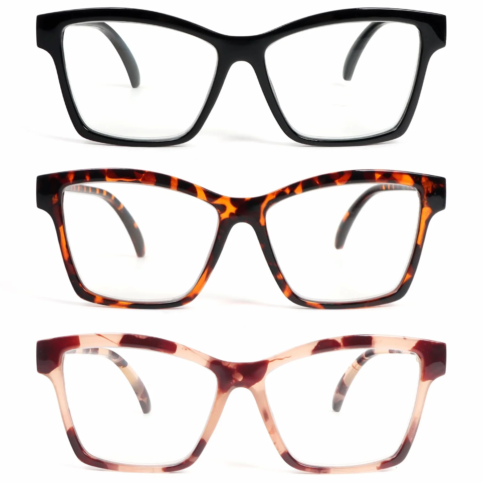 KoKoBin 3 Pack Lunettes de lecture anti-lumière bleue pour hommes et femmes à charnière à ressort
