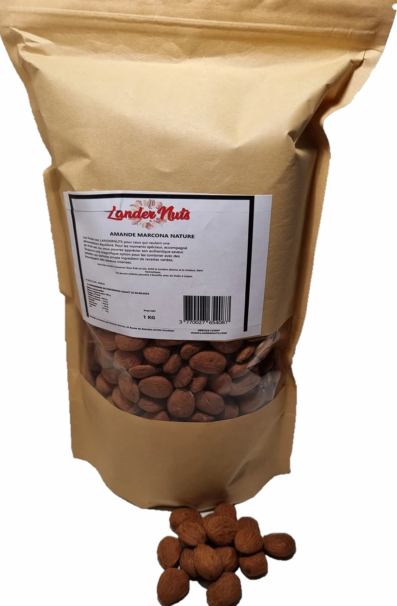 Amande Marcona Extra Espagnole 100% nature Landernuts 1 kg