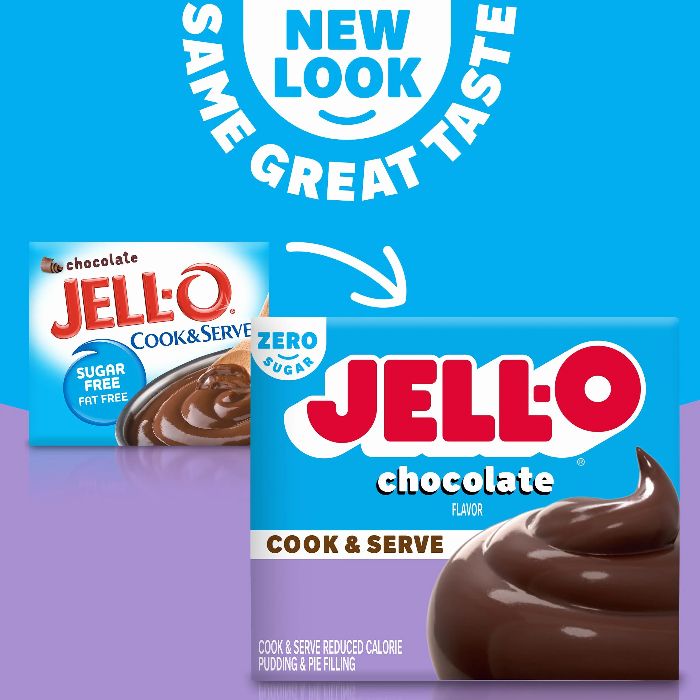 Jell-O Chocolate Pudding, Cook & Serve, Sugar Free, 1.3 oz Box, 4 Packs