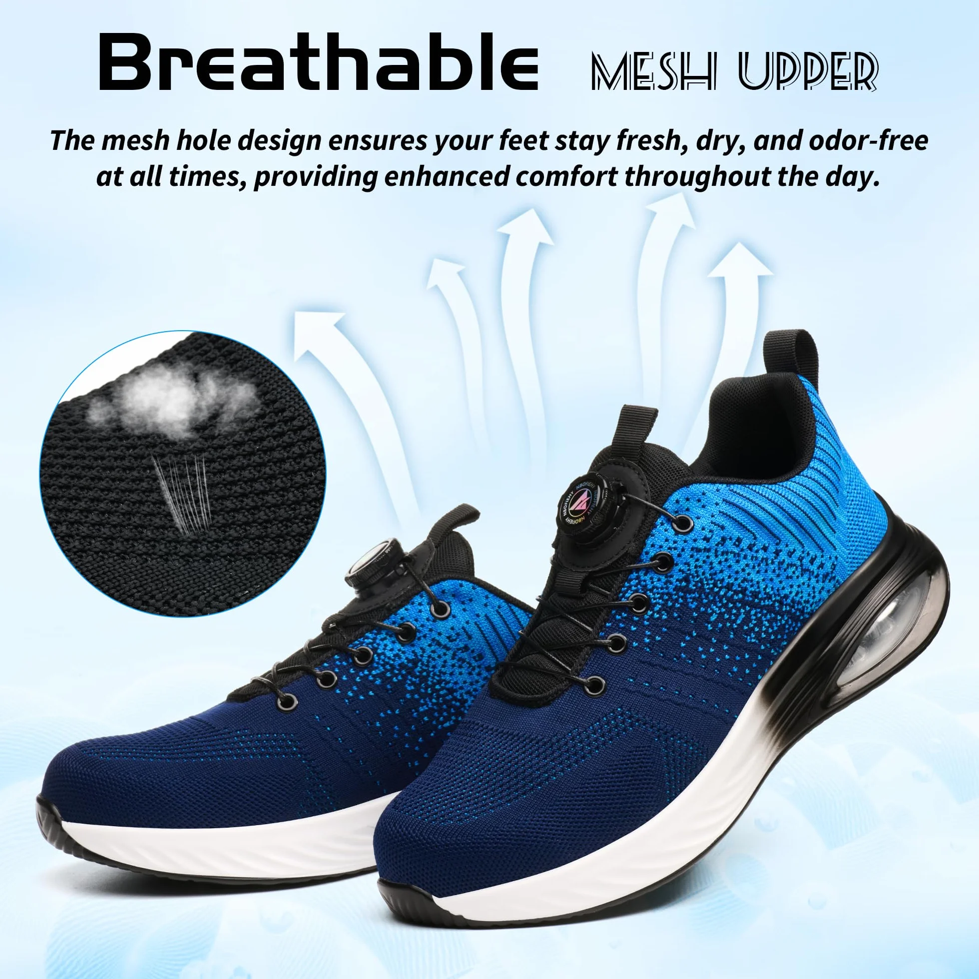 Chaussures de Sécurité Hommes Femme Légères Respirantes Chaussures de Travail à Embout en Acier Antidérapantes
