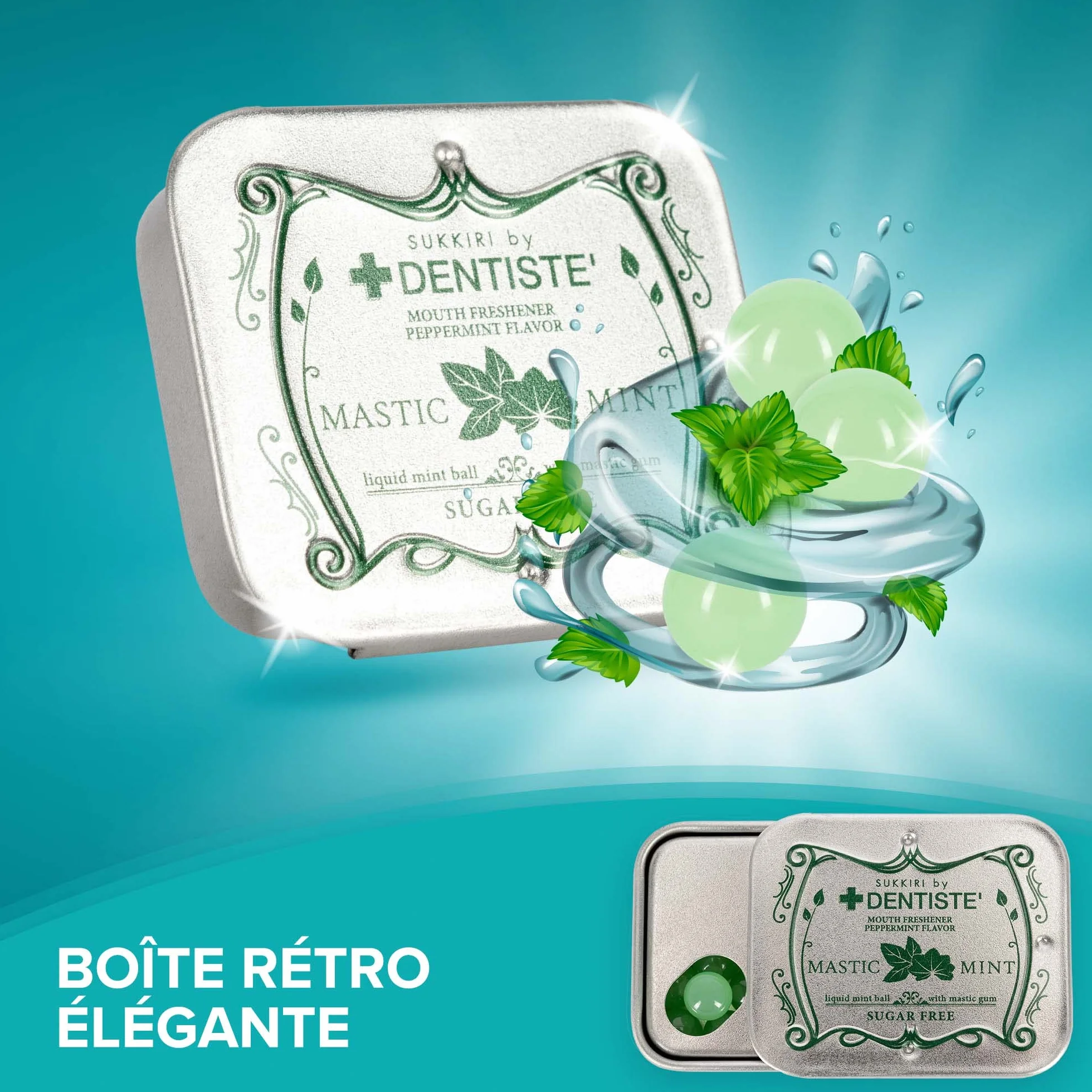 Dentiste LoveMints Bonbons à la menthe poivrée | Haleine fraîche | 20 pastilles rafraîchissantes