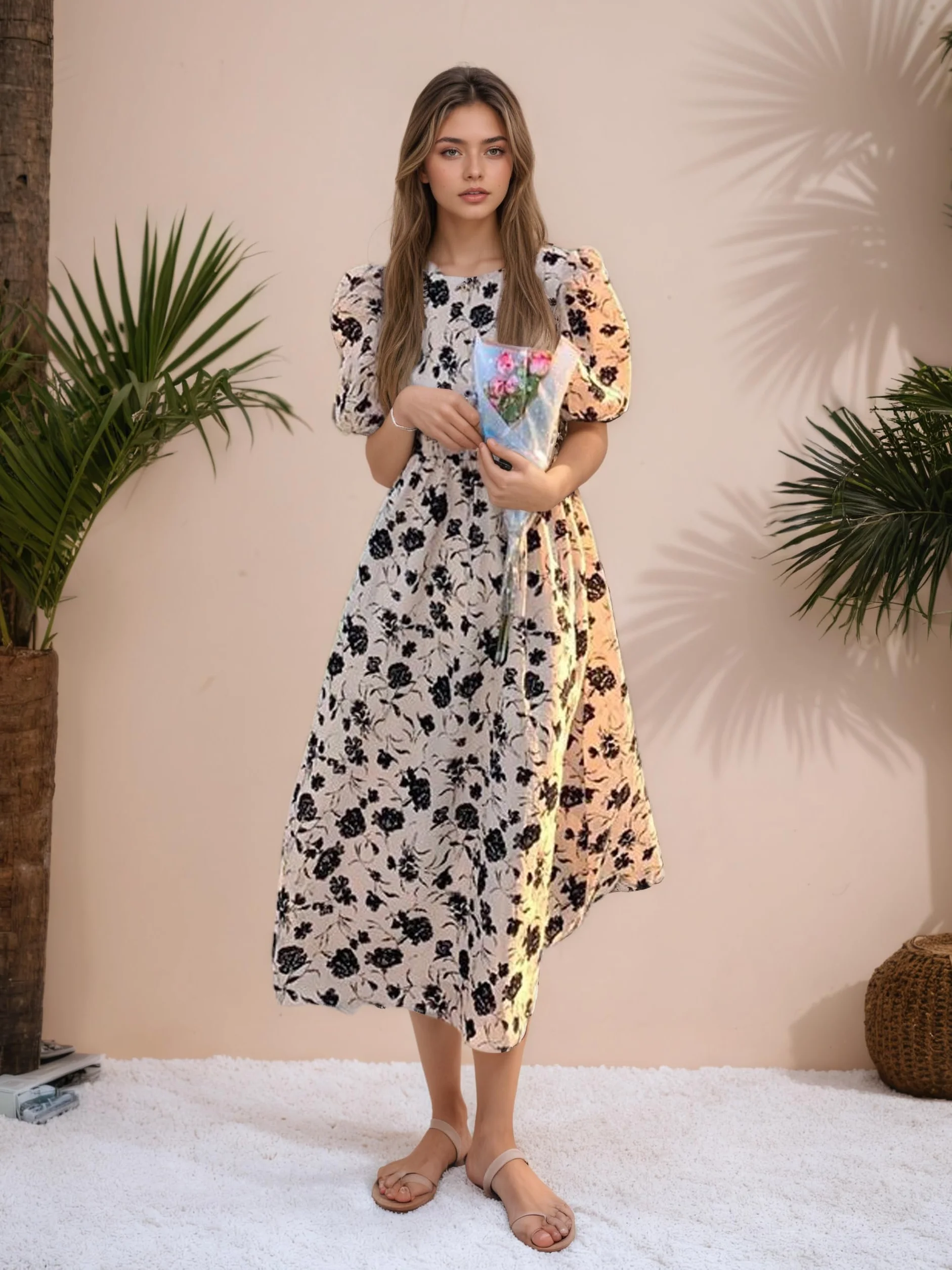 Robe de maternité à séchage rapide, manches courtes, col en goutte, élastique