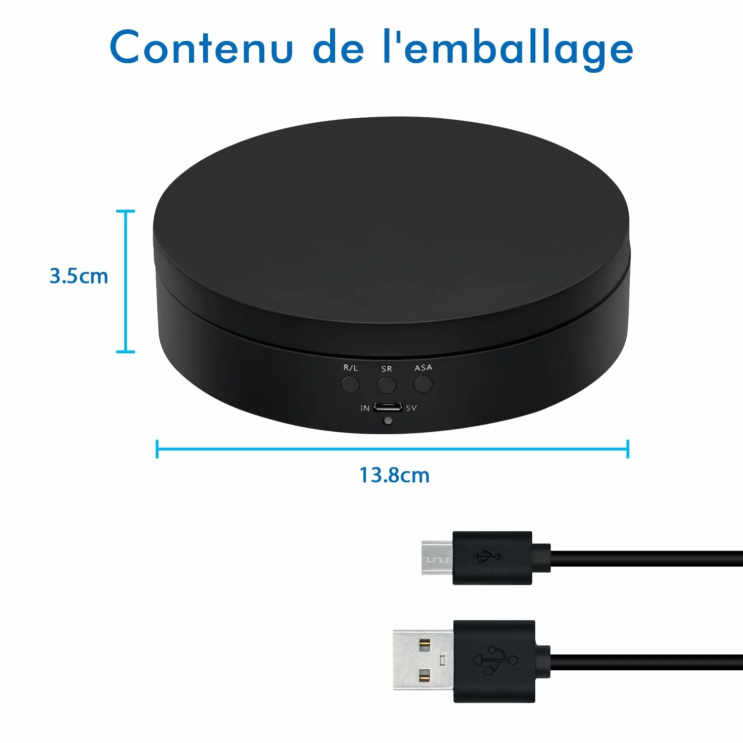 Mcbazel Présentoir Rotatif 360° 3KG Table Tournante Motorisée pour Photographie Bijoux Montres