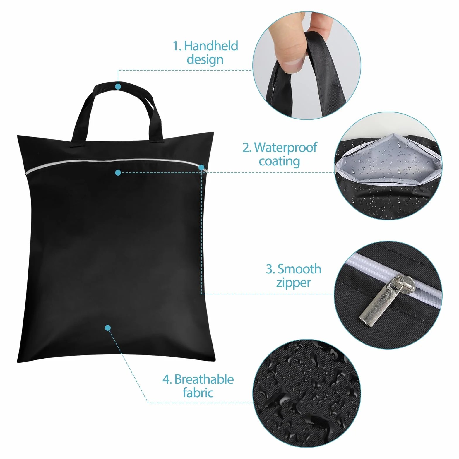Sac a Linge Sale Voyage Impermeable 45x57 cm Pliable pour Vetements Mouilles Maillots de Bain Voyage Sport Gym