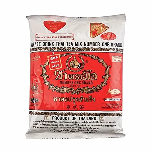 Cha Tra Mue Thai Tea Mix numéro 1 importé de Thaïlande, authentique Thai Ice Tea - 400g