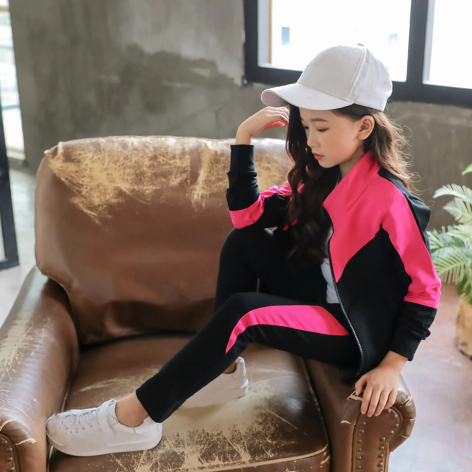 amropi Survêtement Filles Veste et Jogging Pantalon Tenue Sport 3-10 Ans