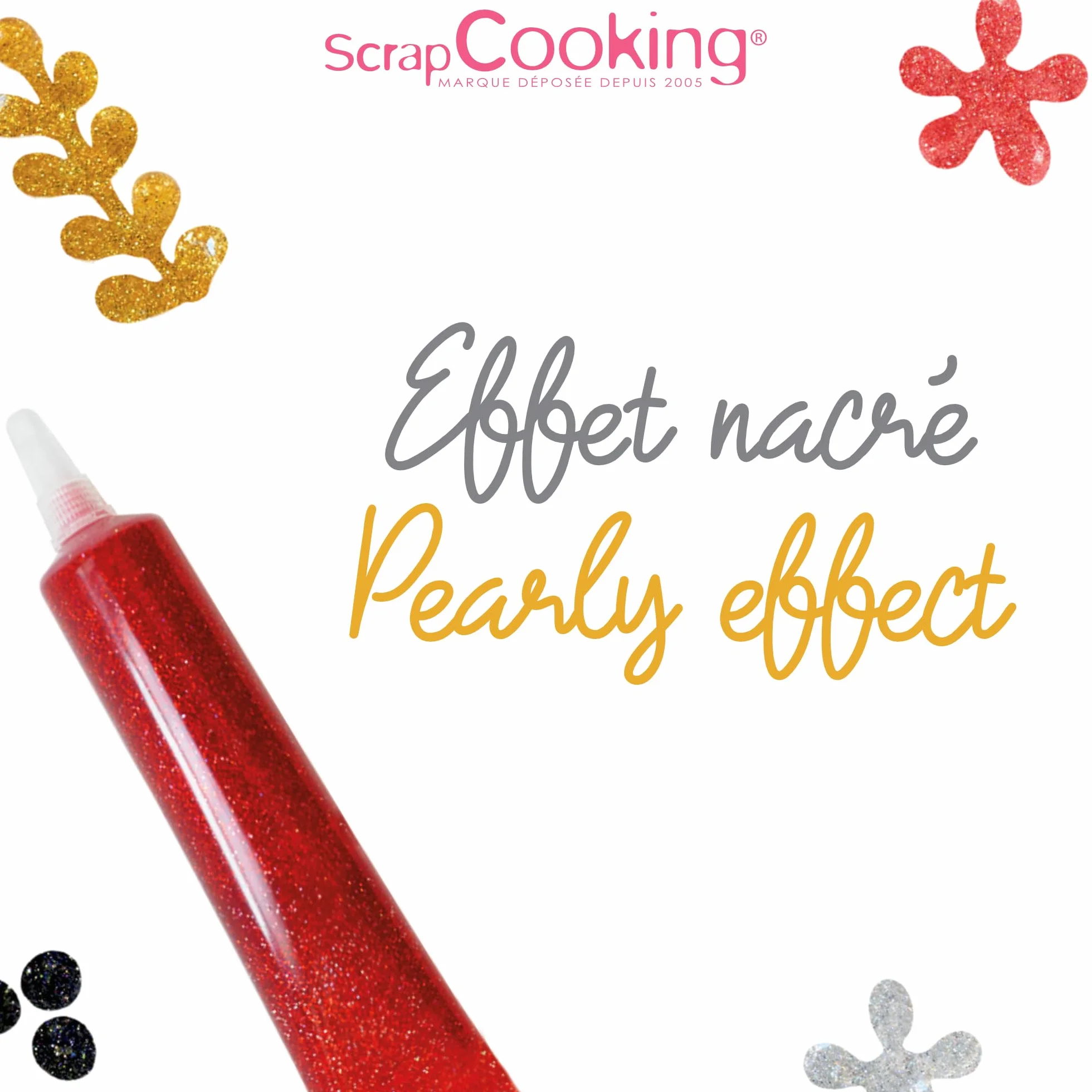 ScrapCooking - 4 Stylos Pailletés - Stylos Alimentaires Doré, Argenté, Rouge & Noir - Crayons Pâtisserie - Colorants Comestibles - Noël, Anniversaire - Écrire & Dessiner sur Gâteaux & Biscuits - 7073