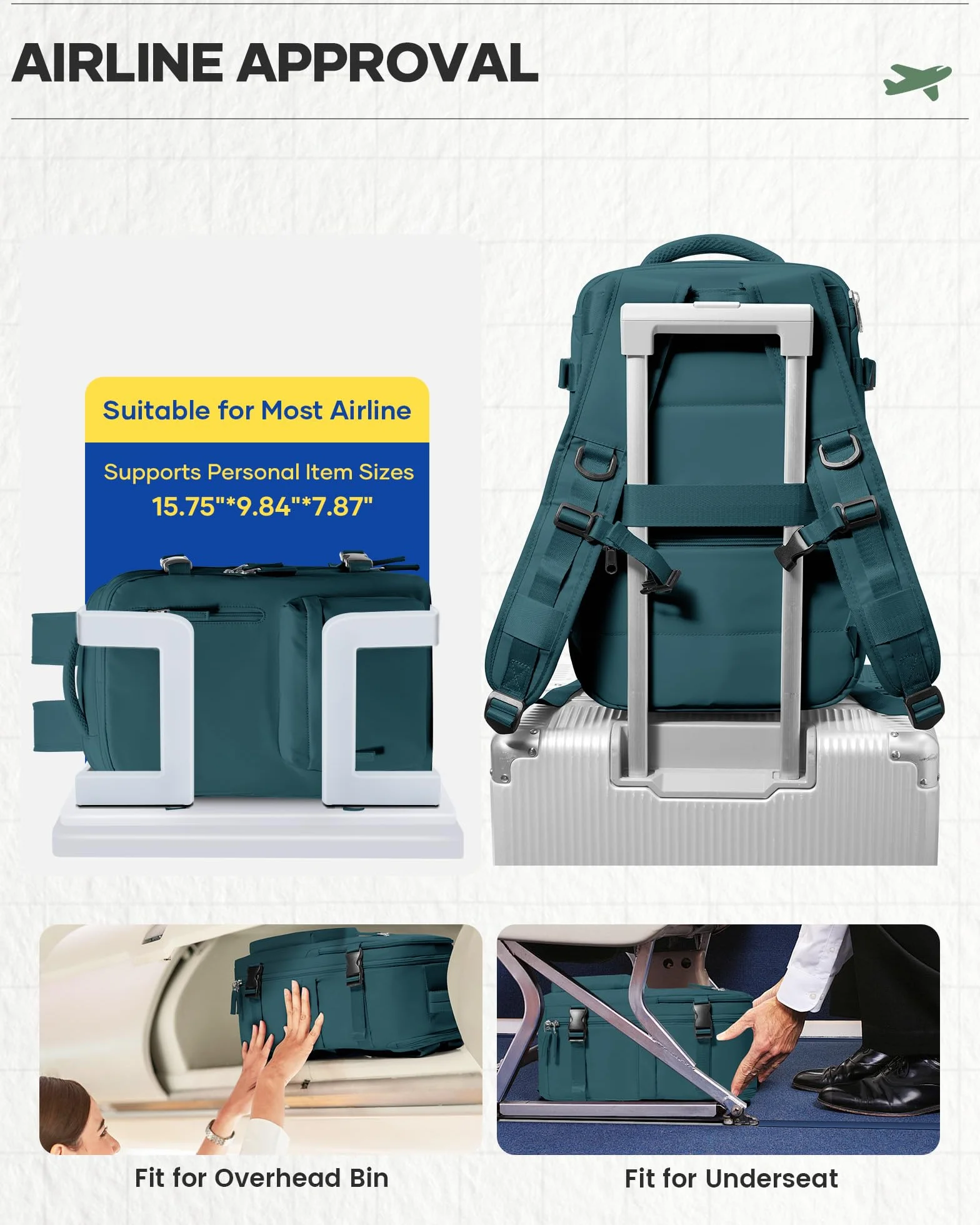 WEFLIER Sac à Dos de Compression Voyage 45×36×20 sous vide Imperméable Bleu