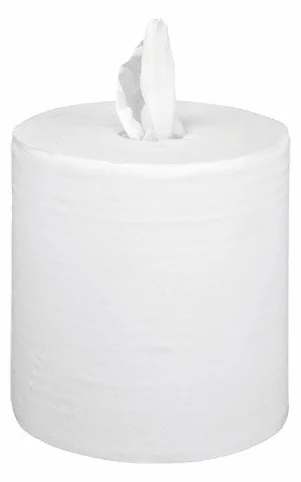 Carton de 6 bobines d' essuie tout blanc 450 feuilles deroulable ou central - 050109