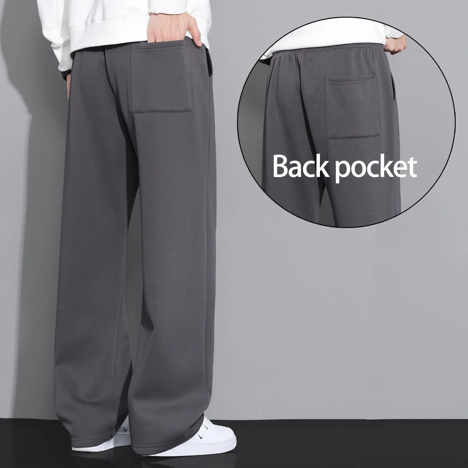 SHAGGA Pantalon de jogging homme ourlet droit taille élastique poches course gym entraînement