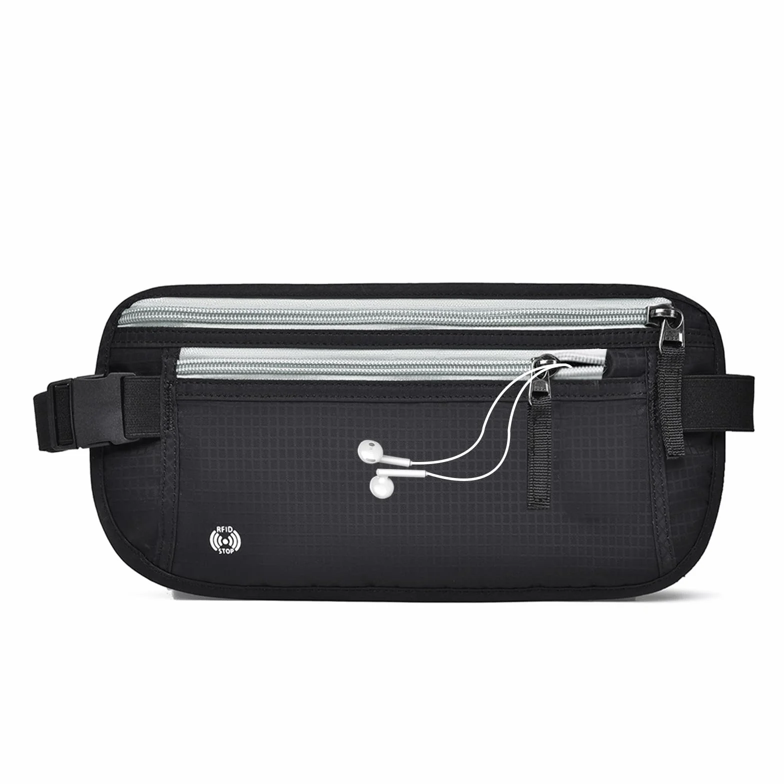 Ceinture de voyage sécurisée RFID étanche antivol pour homme - Sac banane noir taille unique