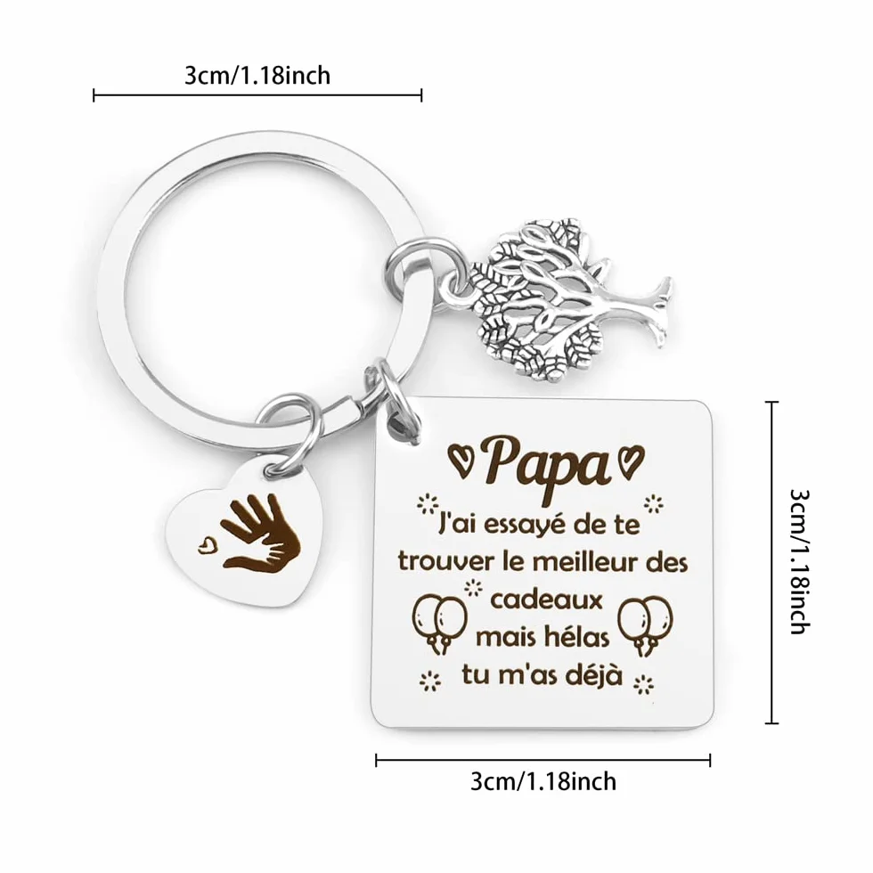 Porte Clé Papa Personnalisé Cadeau Fête des Pères Anniversaire Noël
