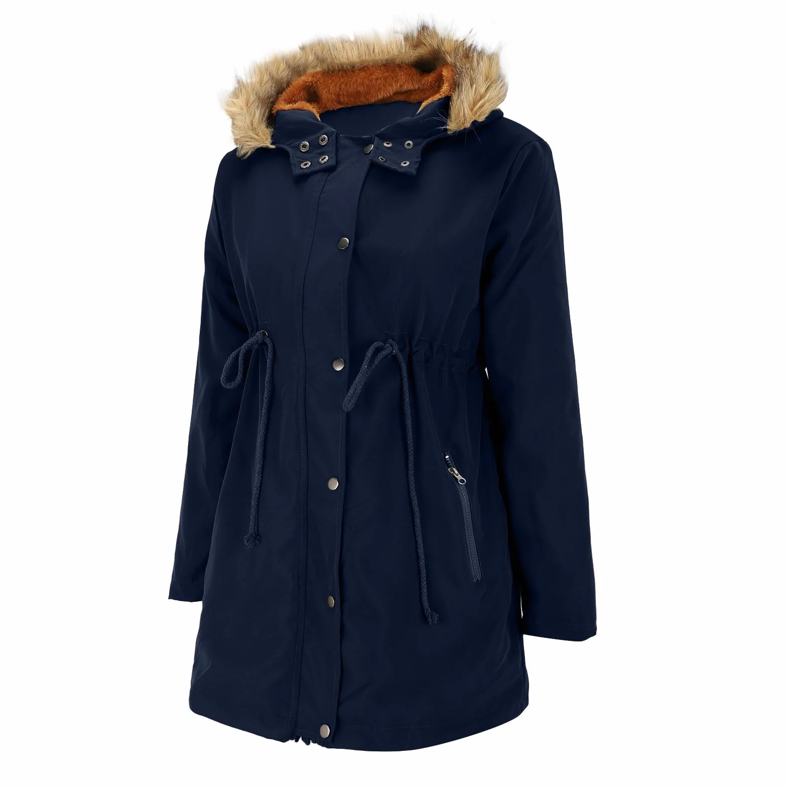 Veste de portage femme bébé d'hiver chaude en coton avec col en fourrure manteau surdimensionné