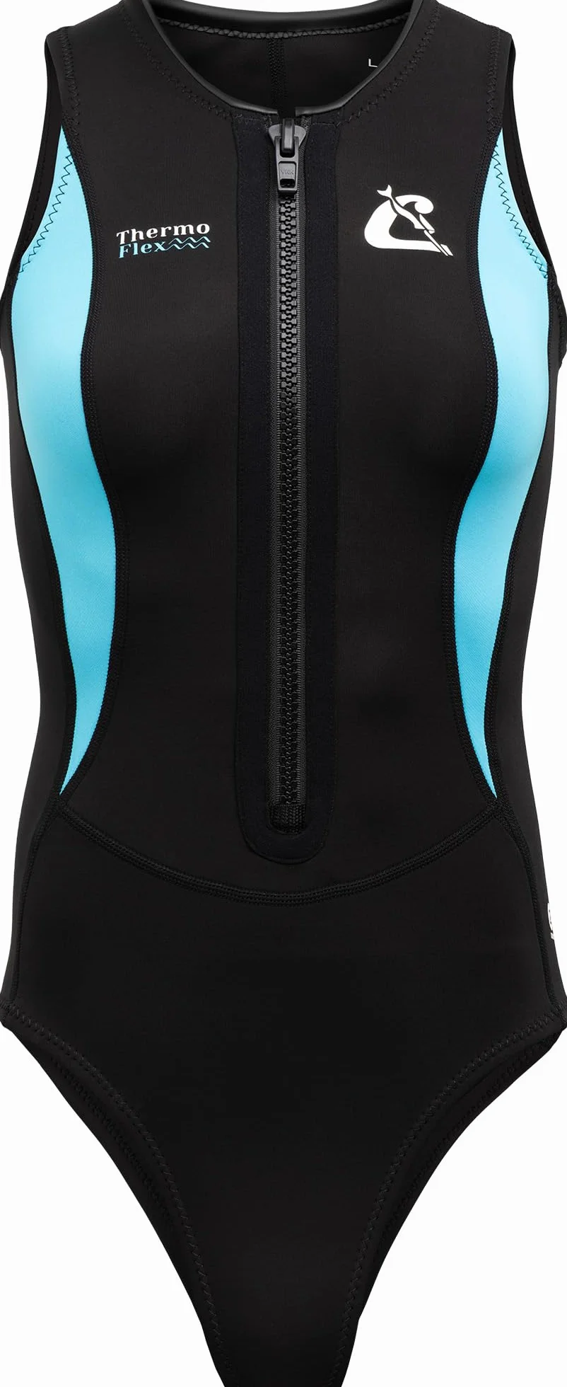 CRESSI Thermoflex Lady Swimsuit Maillot de Bain Femme Néoprène 2 mm Natation Snorkeling AquaFitness Noir/Aiguemarine