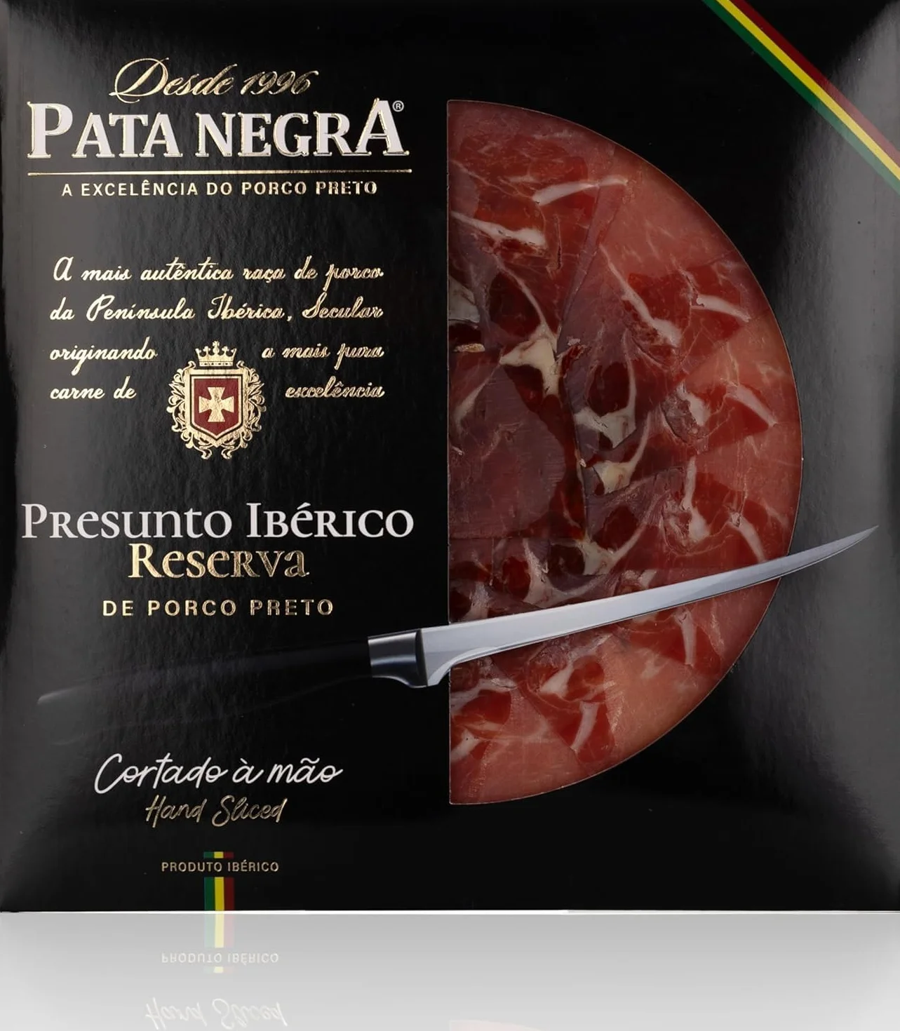 Jambon ibérique noir Pata Negra coupé à la main 80 g – Spécialité charcutière gastronomique – Texture délicate et saveur exceptionnelle Emballé sous vide