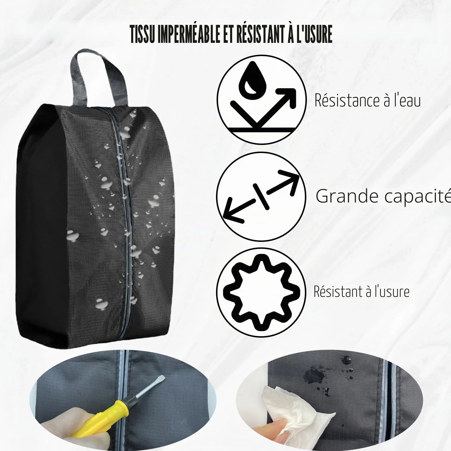 Sac à Chaussures Voyage Imperméable Portable Anti-Poussière