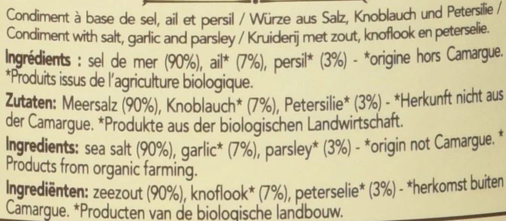 Le Saunier de Camargue Fleur de Sel Ail/Persil Boîte Ronde 125 g