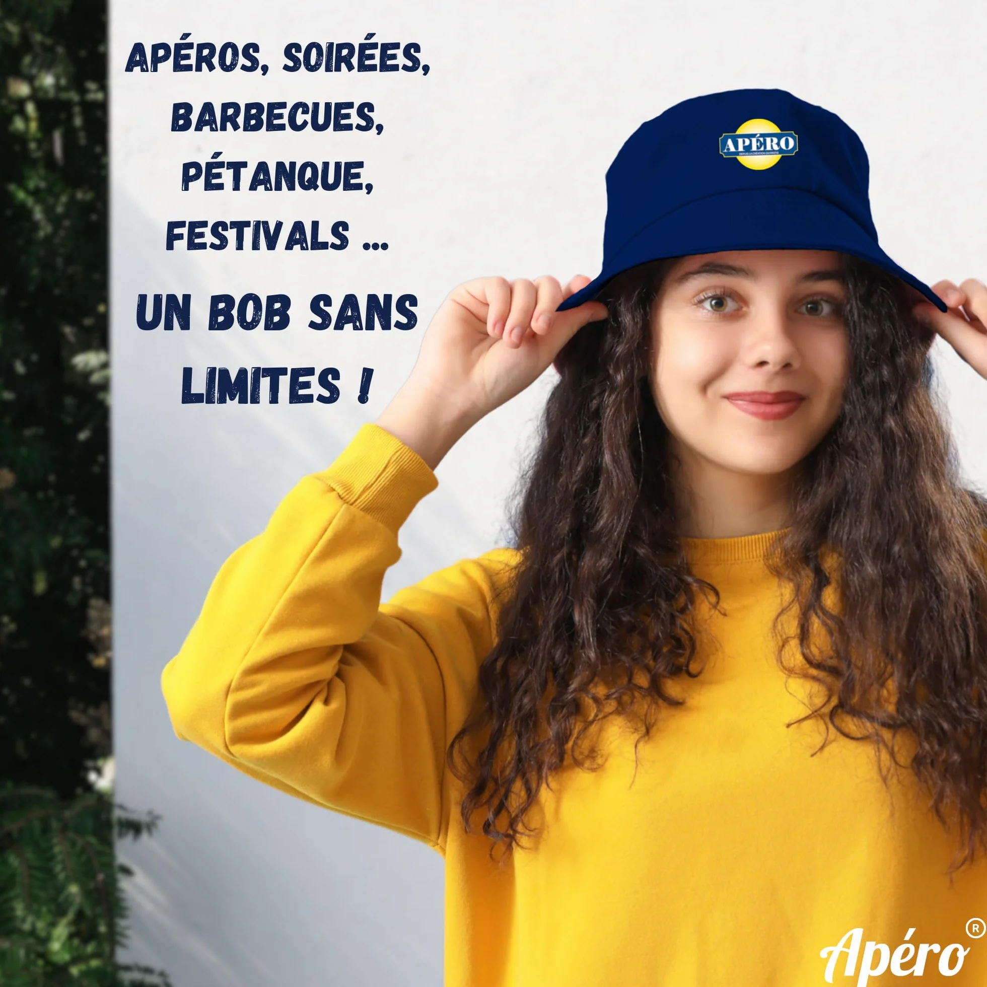 APÉRO® BOB Blanc Bleu Chapeau Taille Unique