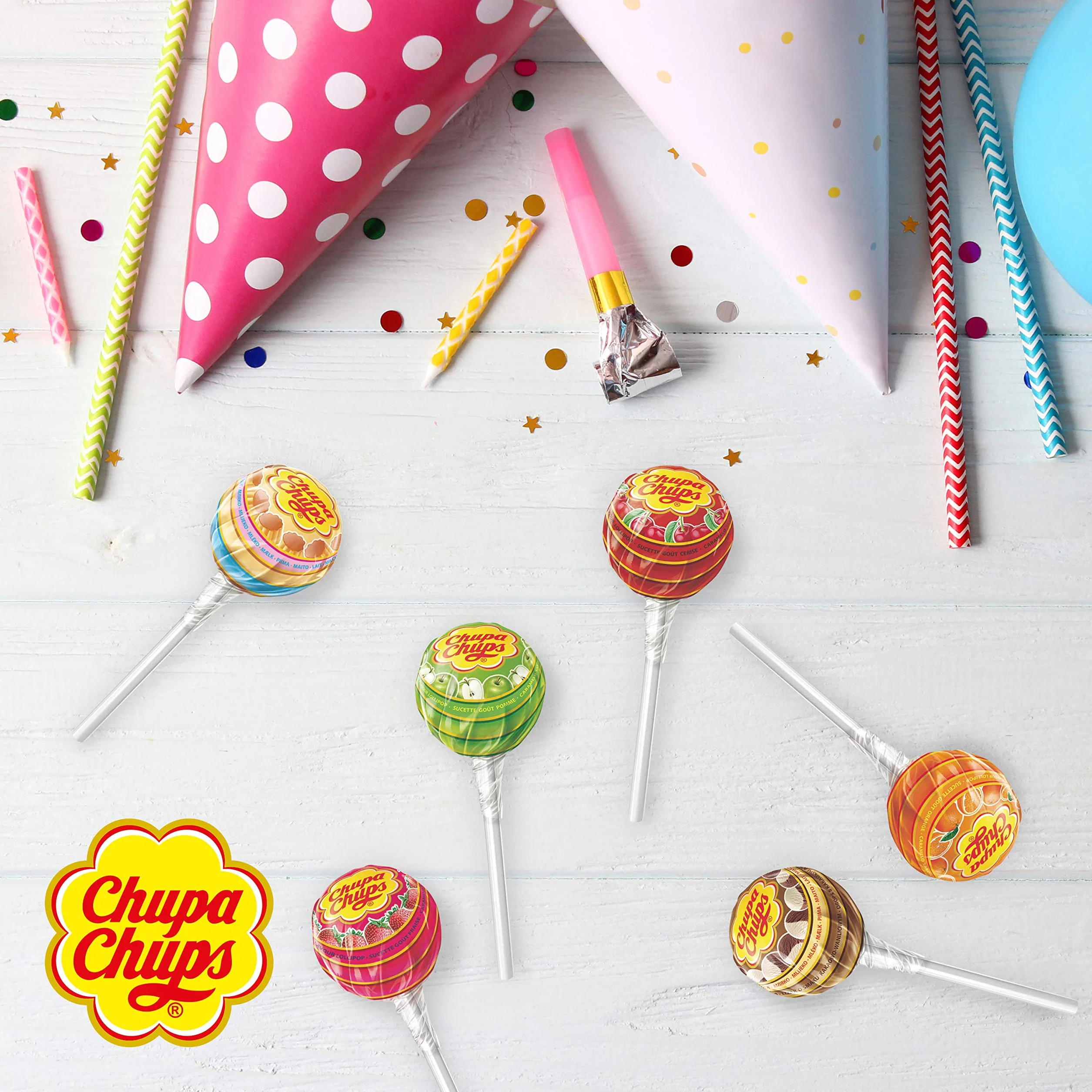 Chupa Chups - Calendrier de l'Avent pour Noël - Assortiment de 24 Confiseries - Sucettes et Chewing-Gums - Alternative au Calendrier de l'Avent Chocolat - Nouvelle Surprise Tous les Jours