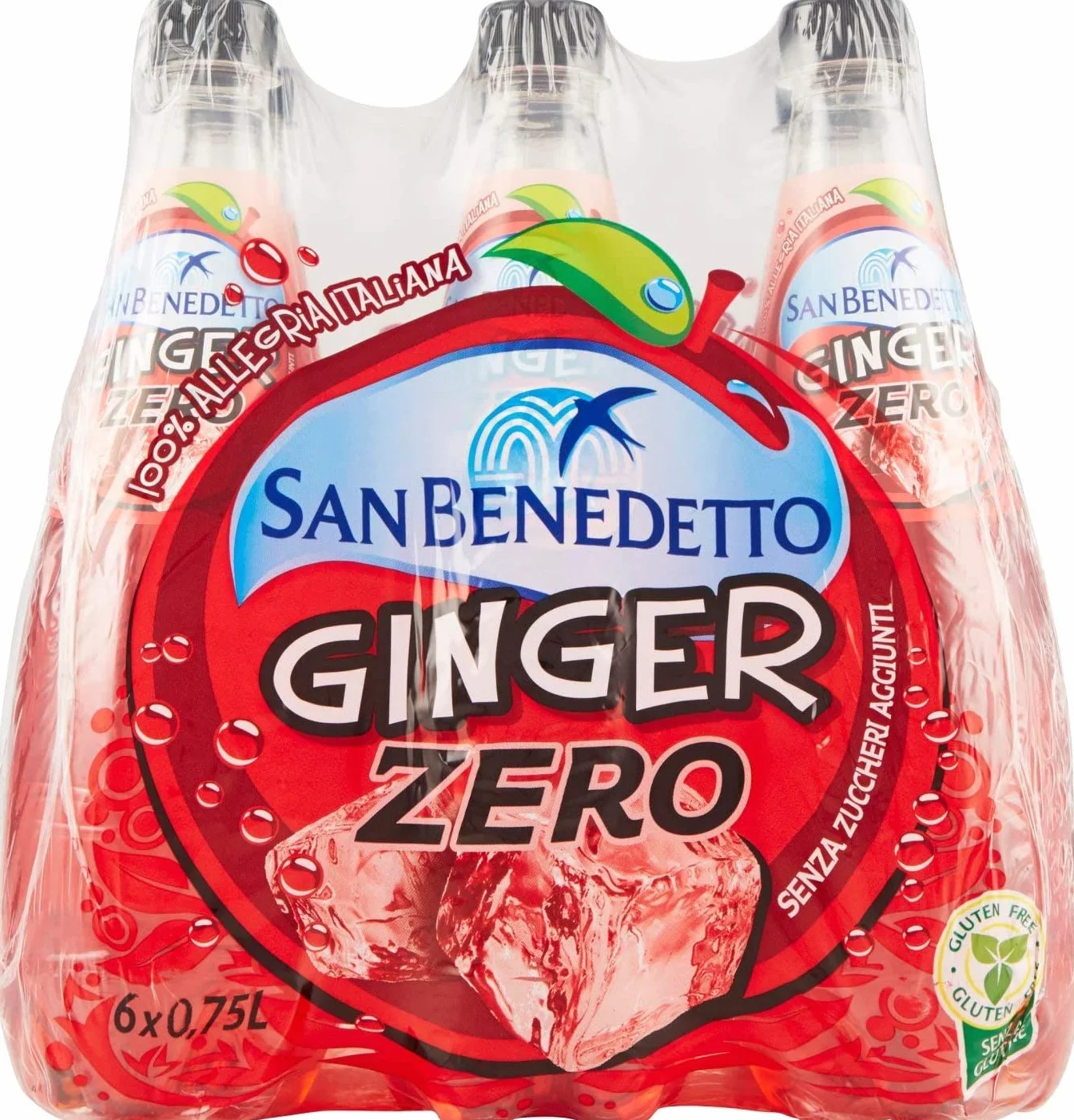 San Benedetto Ginger Zero PET Lot de 12 bouteilles sans sucre 0,75 l