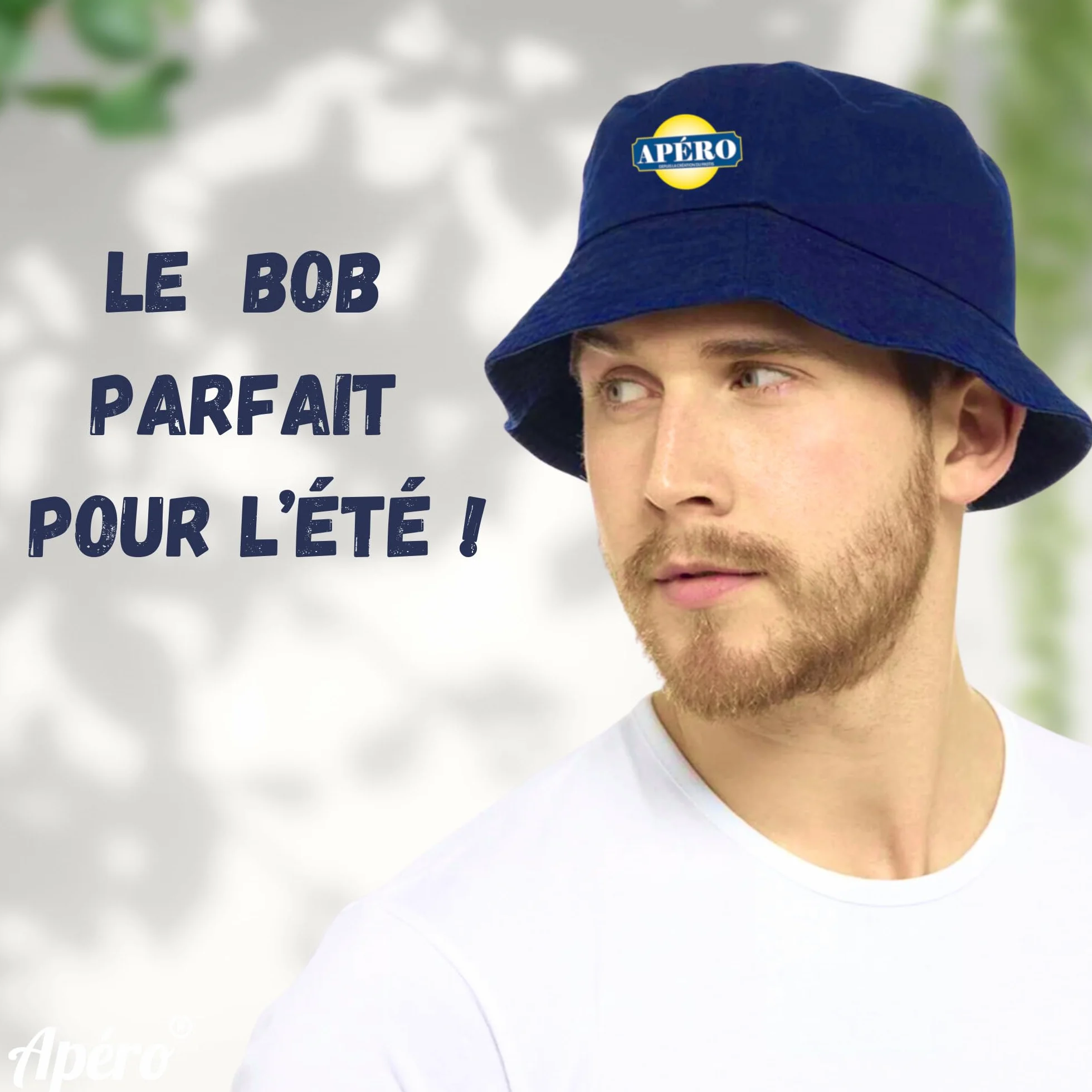 APÉRO® BOB Blanc Bleu Chapeau Taille Unique