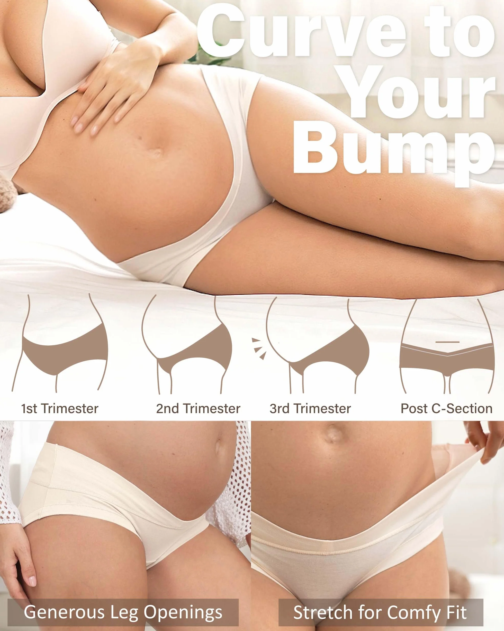 Culotte de Grossesse Post-Partum Shorty Nid en Coton