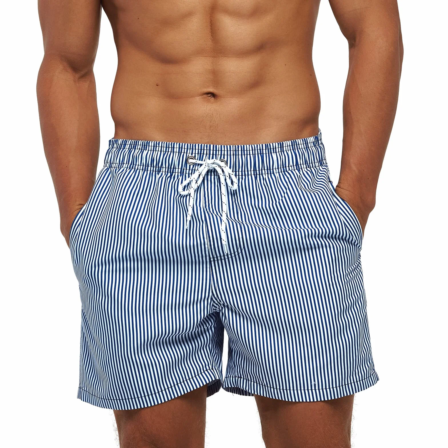 Maillot de Bain Homme Séchage Rapide Respirant 3 Poches Short Plage Doublure Filet Cordon Serrage