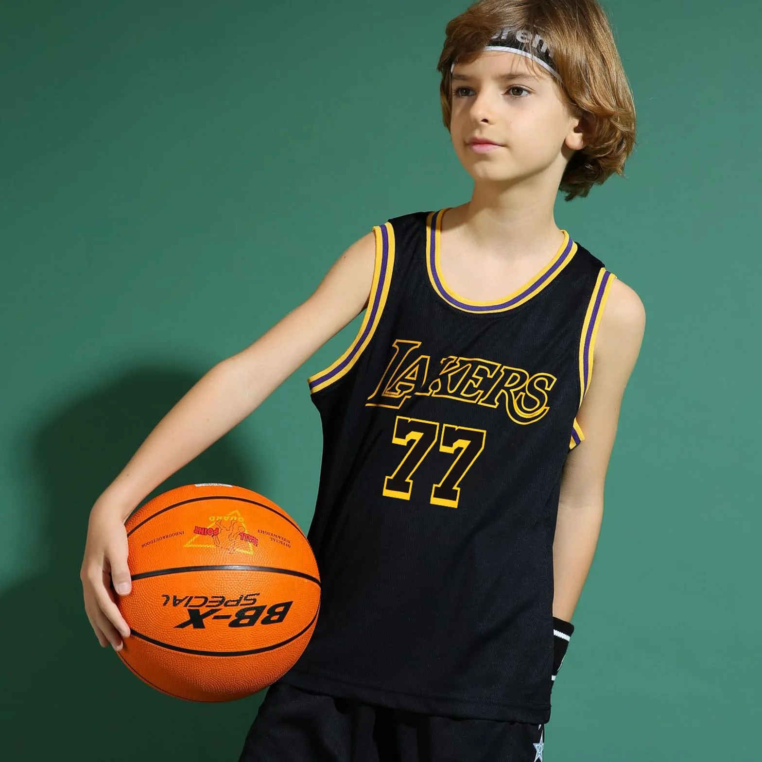 Maillot de Basket Enfant 2 Pièces Ensemble Gilet et Tenue Basketball Garçon 4-14 Ans