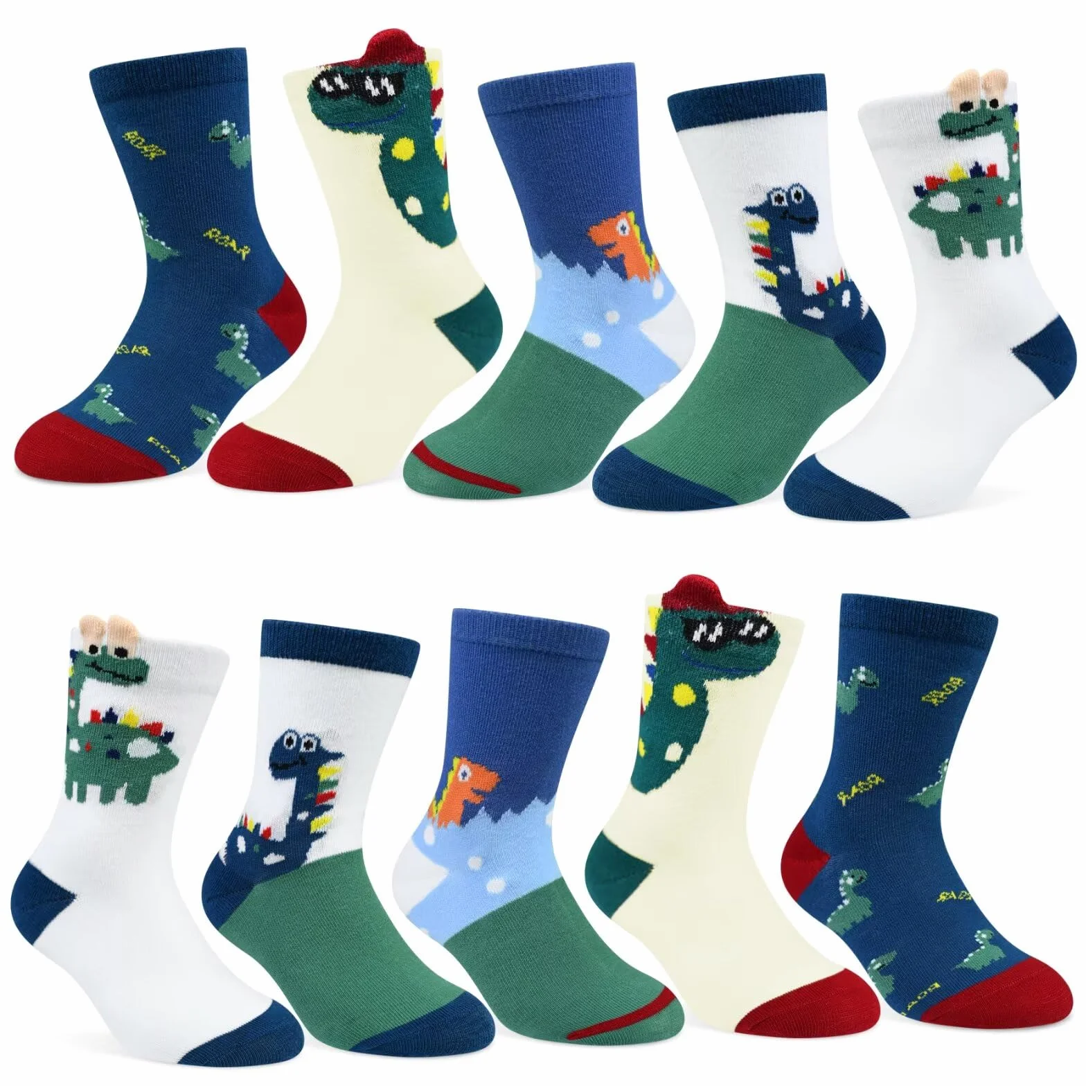 Chaussettes Enfant Fille Garçon 10 Paires Coton Animaux Multicolore 23-38