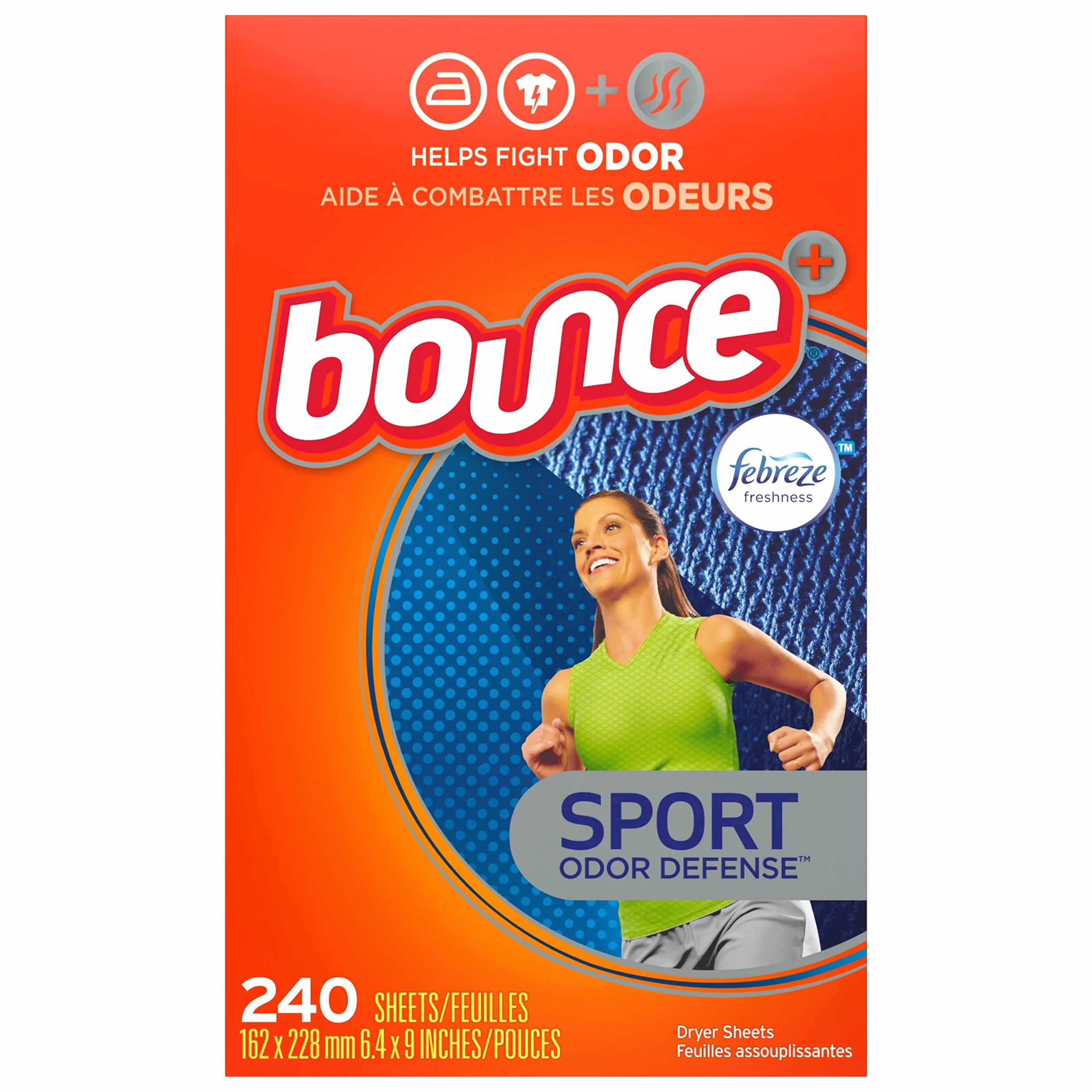 Bounce Plus Febreze Lot de 240 feuilles de protection anti-odeurs pour sèche-linge