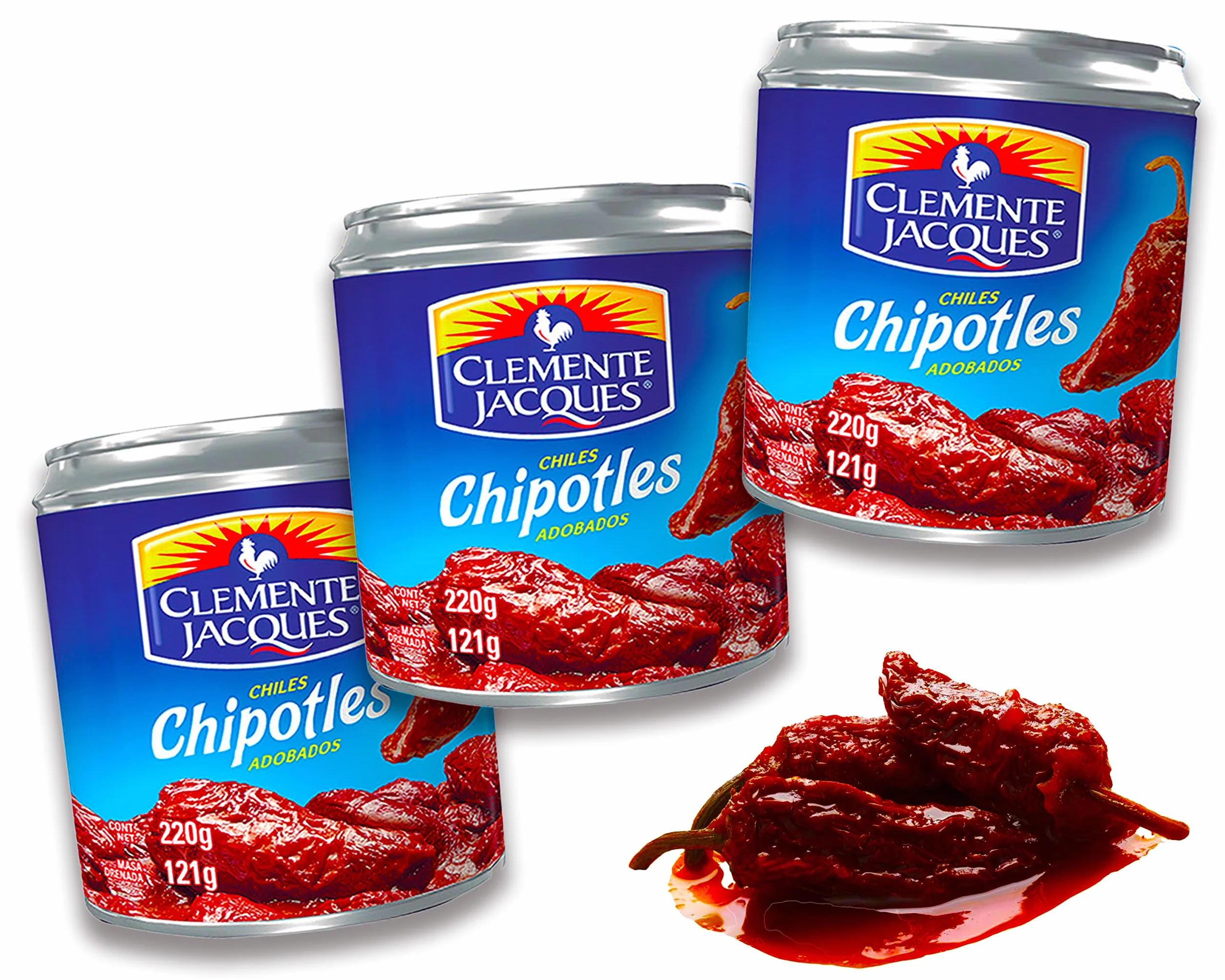 Chipotles in Adobo Clemente Jaques 220 g (lot de 3) Sauce épicée du Mexique Viva Mexico Collection by Mexhaus