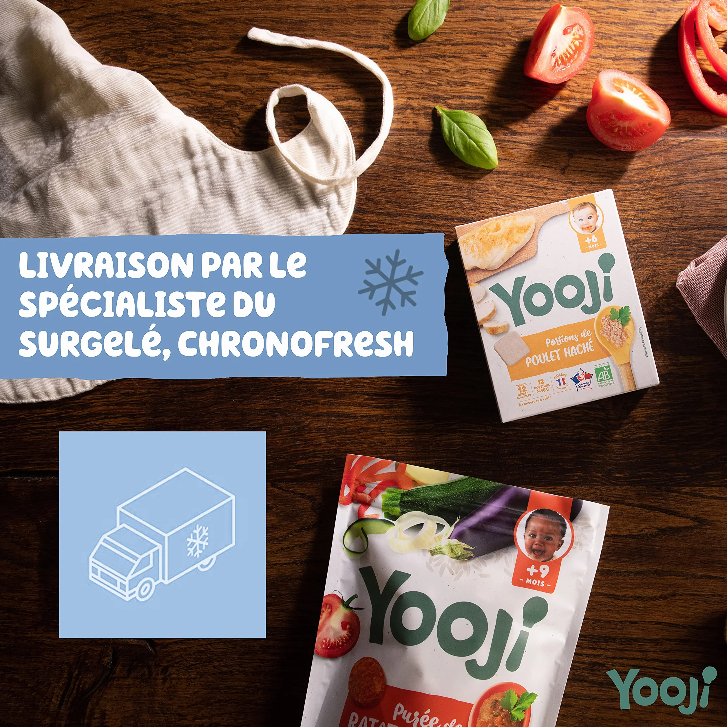 Yooji - Lot x6 Pancakes Petit pois Carotte bio pour repas bébé dès 8 mois - Introduction purée morceaux, Alimentation autonome et DME - 18 repas
