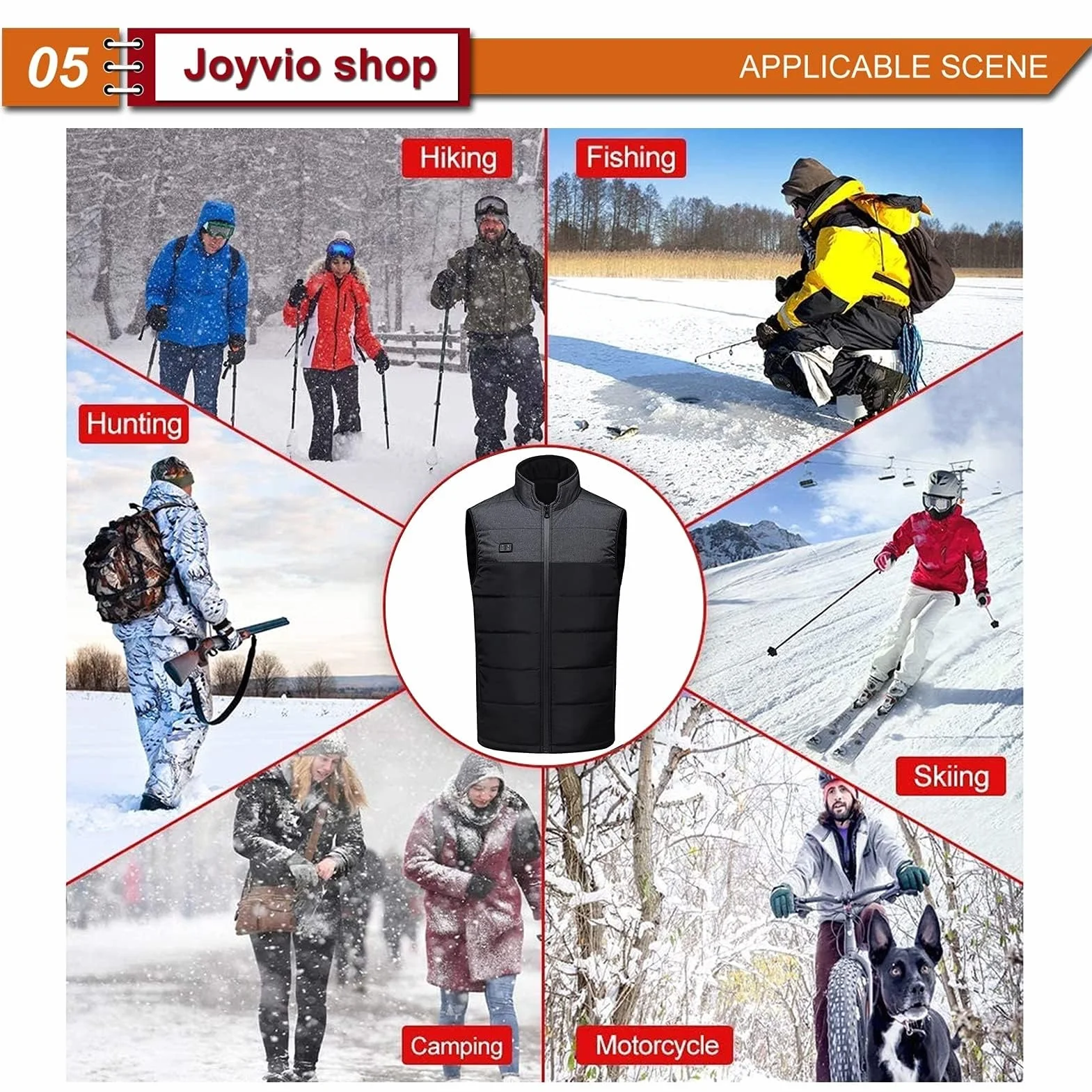 Veste chauffante électrique USB 9 zones chauffage hommes femmes manteau travail plein air