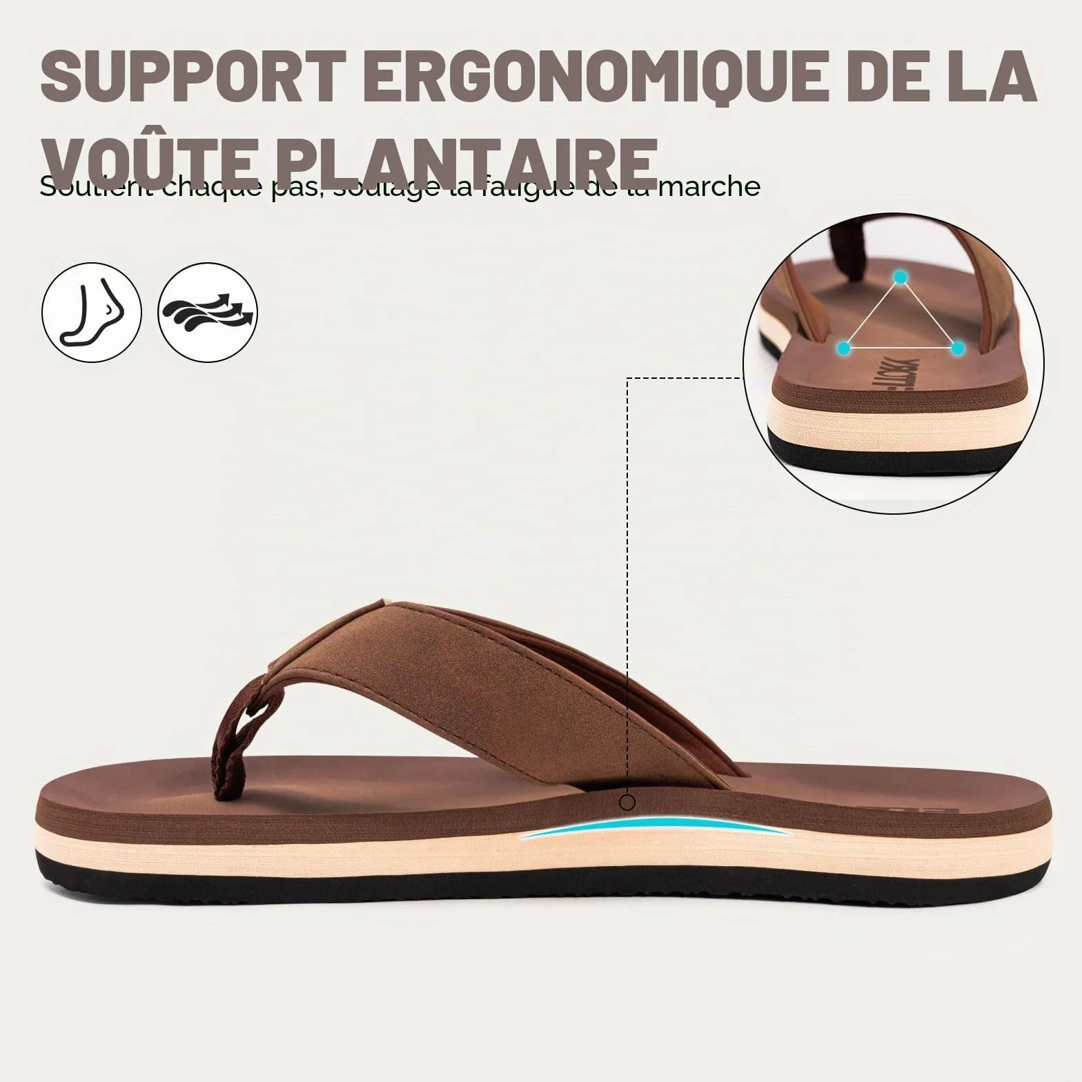 FITORY Tongs Homme Antidérapantes Chaussures Plage Piscine Taille 40-46 EU