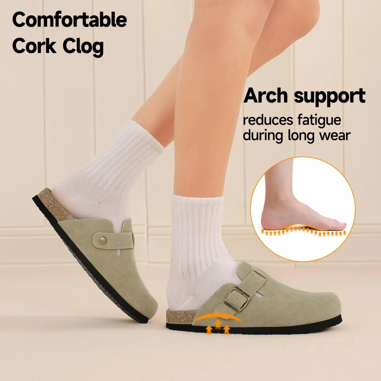 Mules et Sabots Femme Clogs Chaussons Fermé Confortables Talonnière Profonde Boucle Réglable Pantoufles