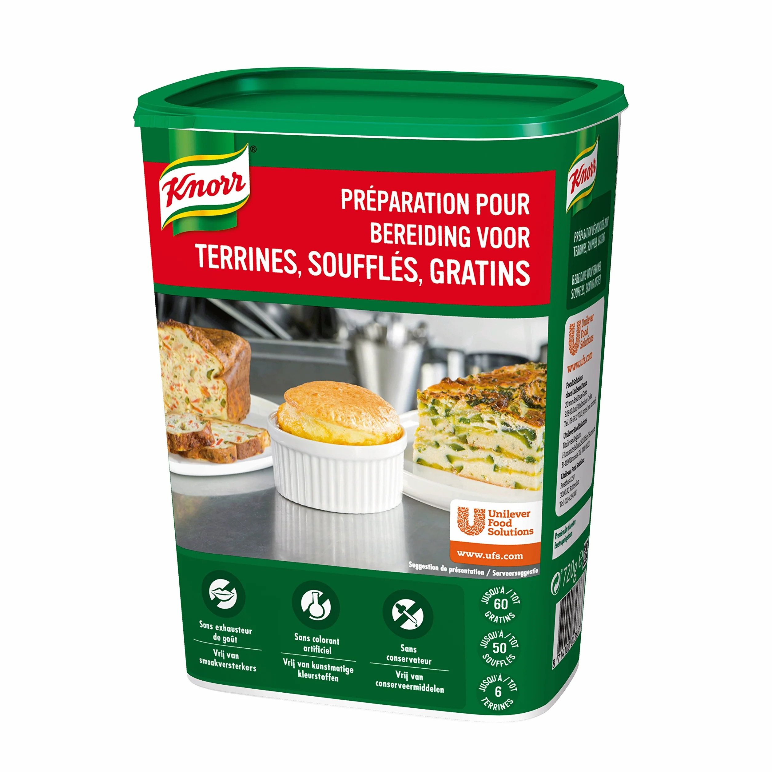 Knorr Préparation Pour Terrines, Soufflés Et Gratins Déshydraté 720g