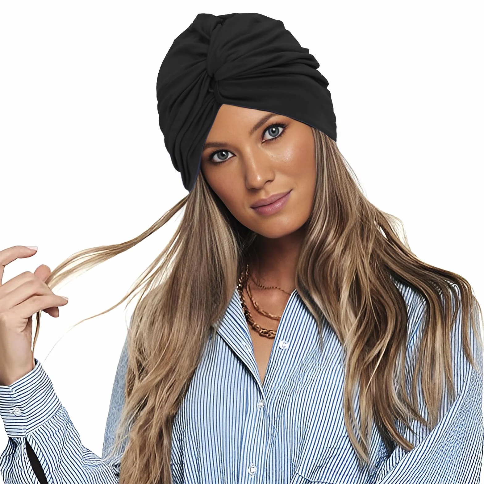 Bonnet de Piscine Femme Turban Sauna Tissu Maillot de Bain Casque Thermal Taille Unique