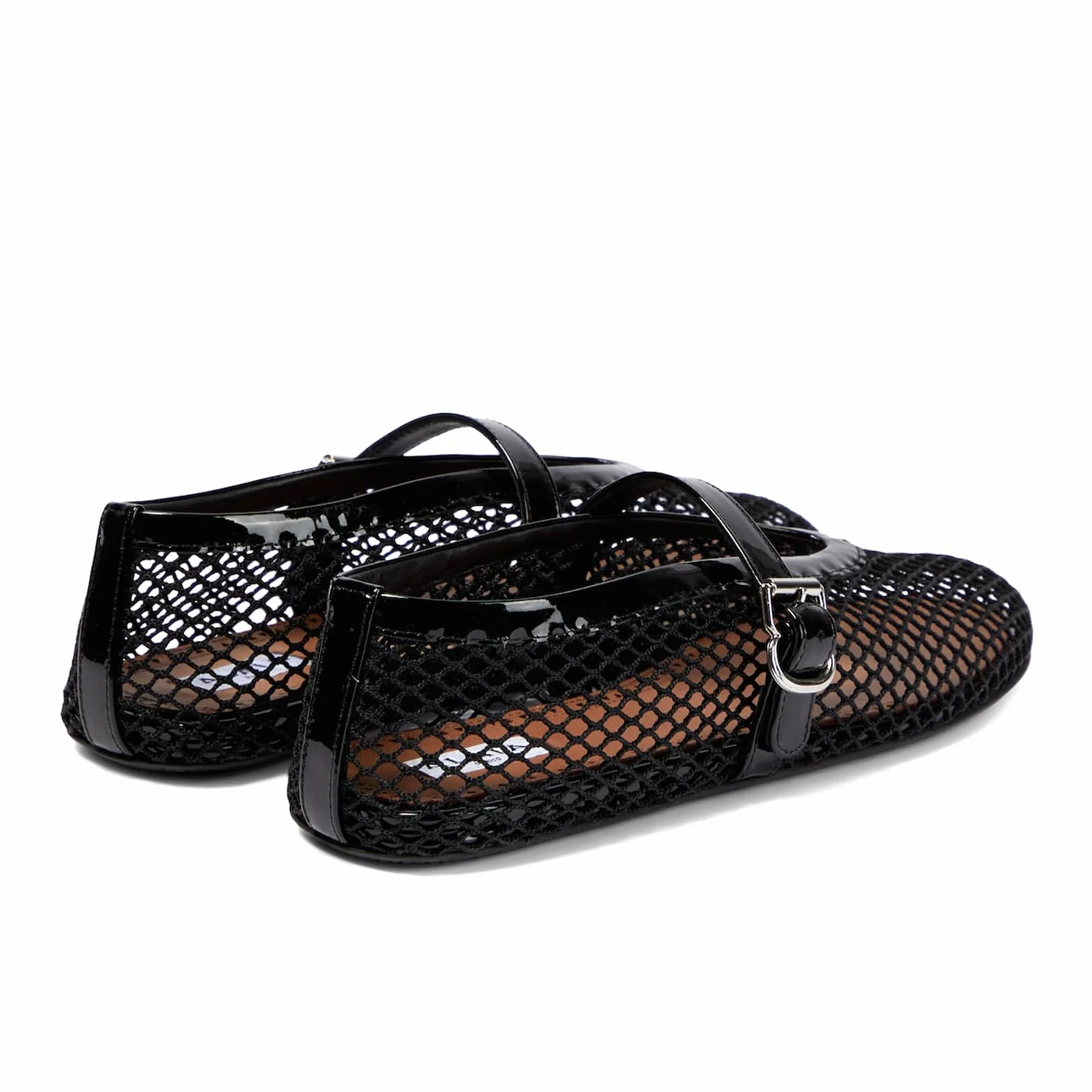 Ballerines plates en maille pour femme avec sangle à boucle confortables