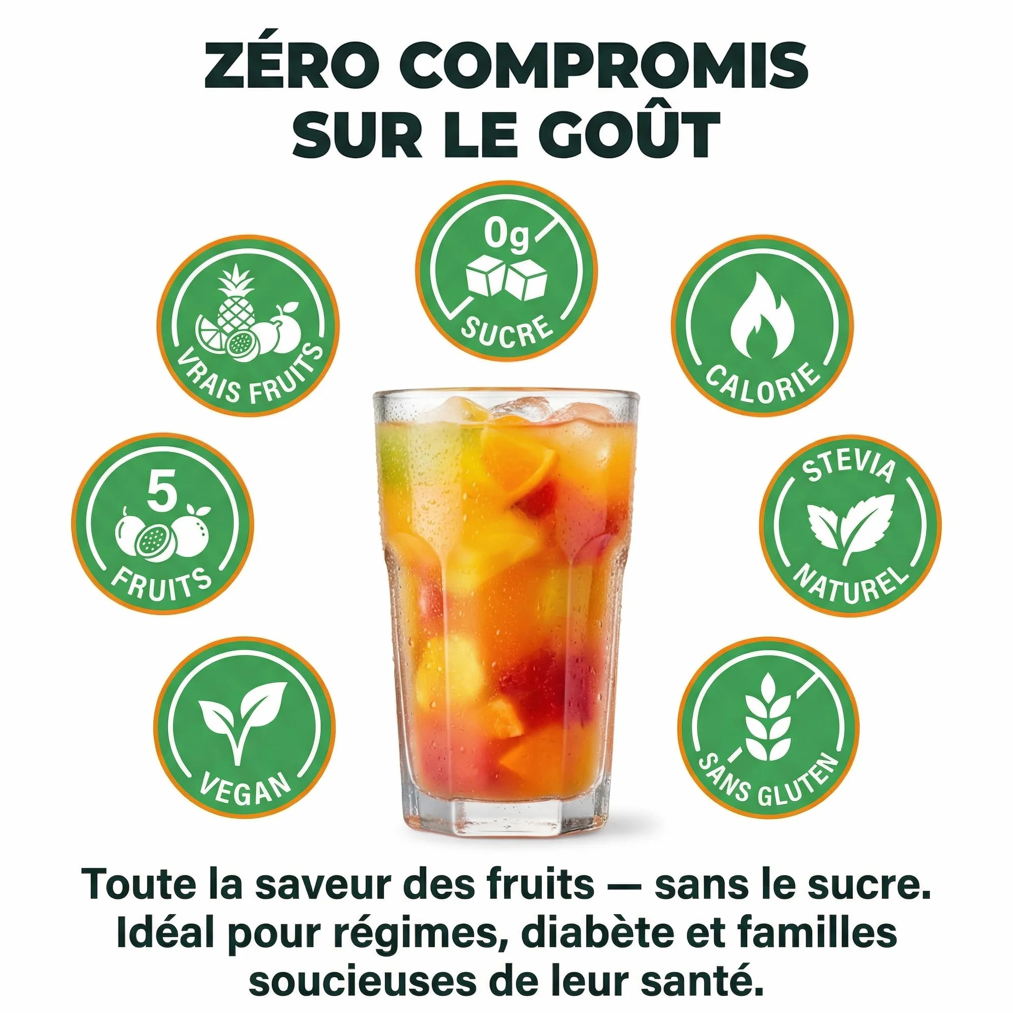 RAAK Sirop Multifruits ZERO SUCRE | 6x750ml = 180 Verres | 5 Fruits en 1 | Parfait Régimes & Familles